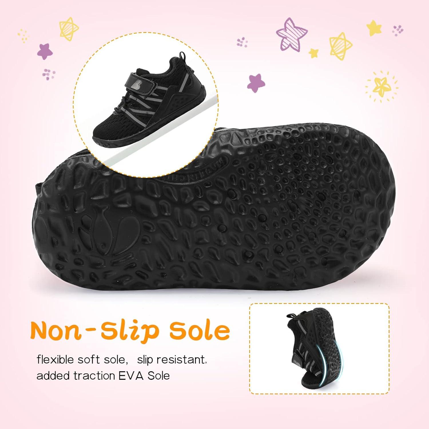 imageBARERUN Baby Sneakers Toddler Shoes Soft AntiSlip Sole Newborn First Walkers Infant Toddler Breathable Athletic Running ShoesBlack