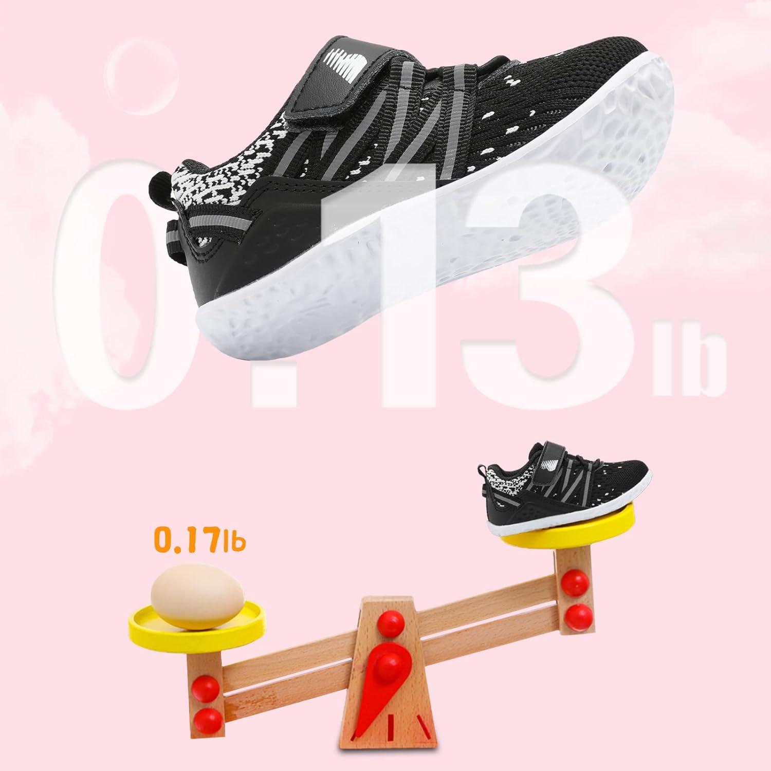 imageBARERUN Baby Sneakers Toddler Shoes Soft AntiSlip Sole Newborn First Walkers Infant Toddler Breathable Athletic Running ShoesBlack White
