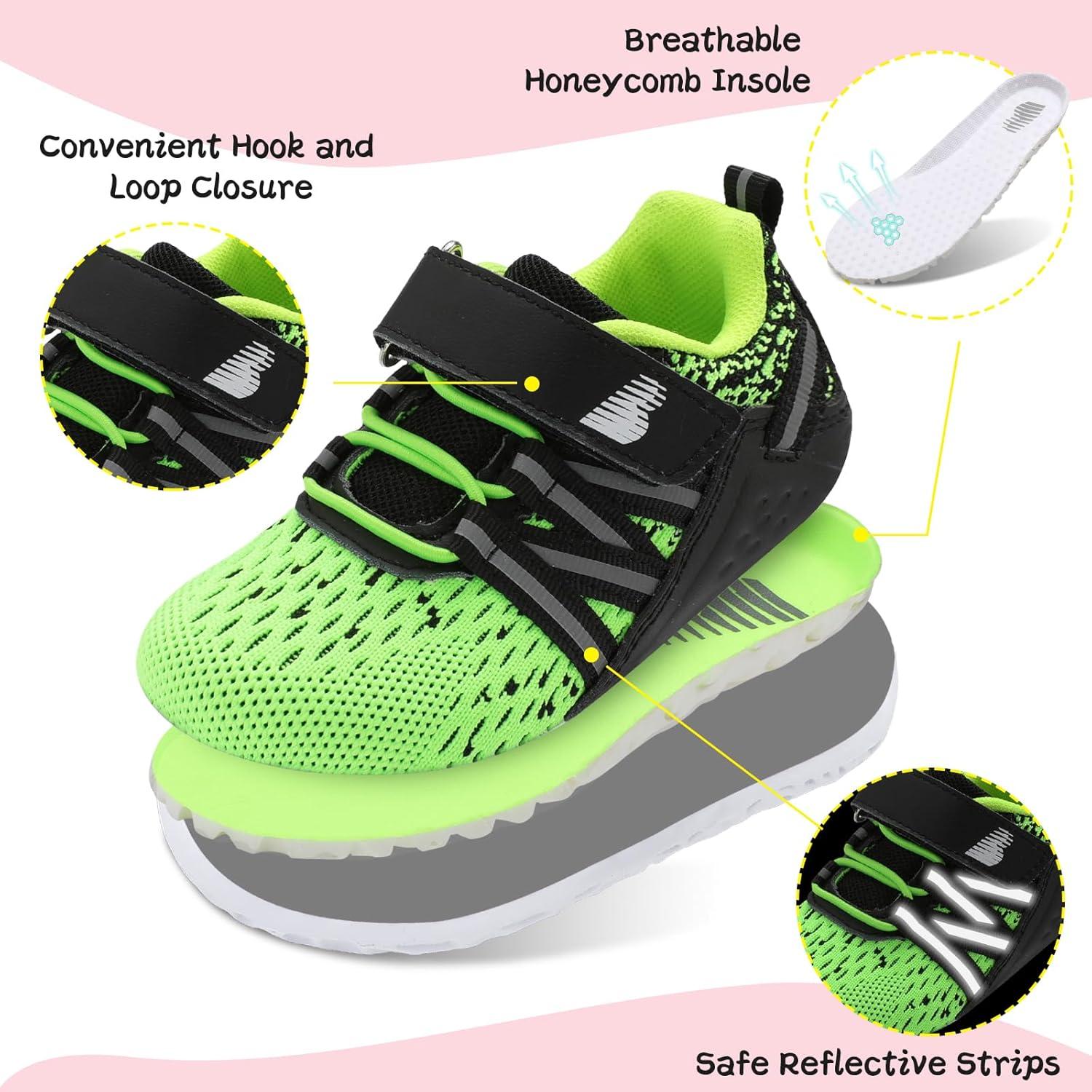 imageBARERUN Baby Sneakers Toddler Shoes Soft AntiSlip Sole Newborn First Walkers Infant Toddler Breathable Athletic Running ShoesBlack Yellow