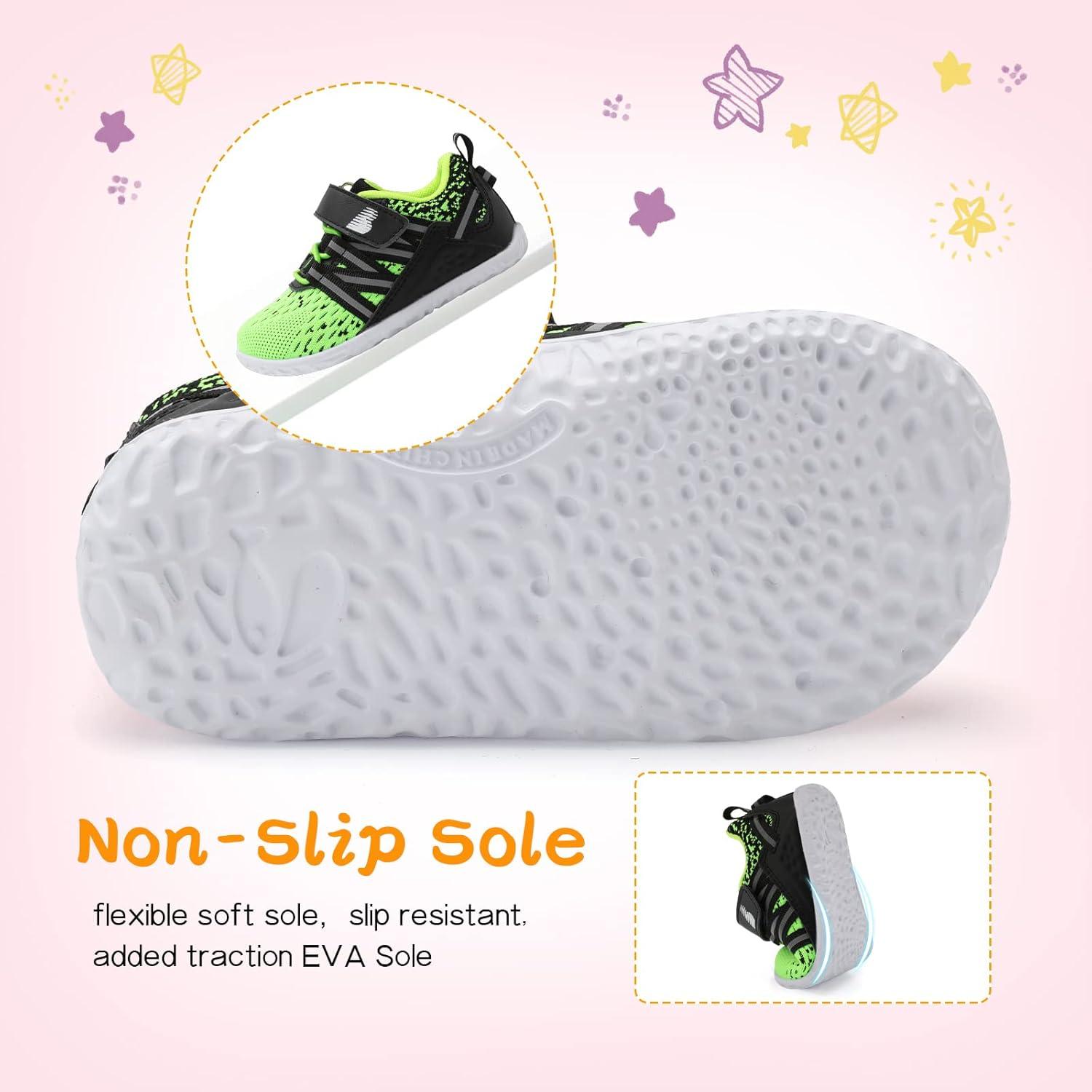 imageBARERUN Baby Sneakers Toddler Shoes Soft AntiSlip Sole Newborn First Walkers Infant Toddler Breathable Athletic Running ShoesBlack Yellow