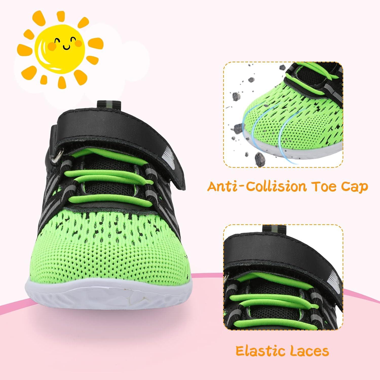 imageBARERUN Baby Sneakers Toddler Shoes Soft AntiSlip Sole Newborn First Walkers Infant Toddler Breathable Athletic Running ShoesBlack Yellow