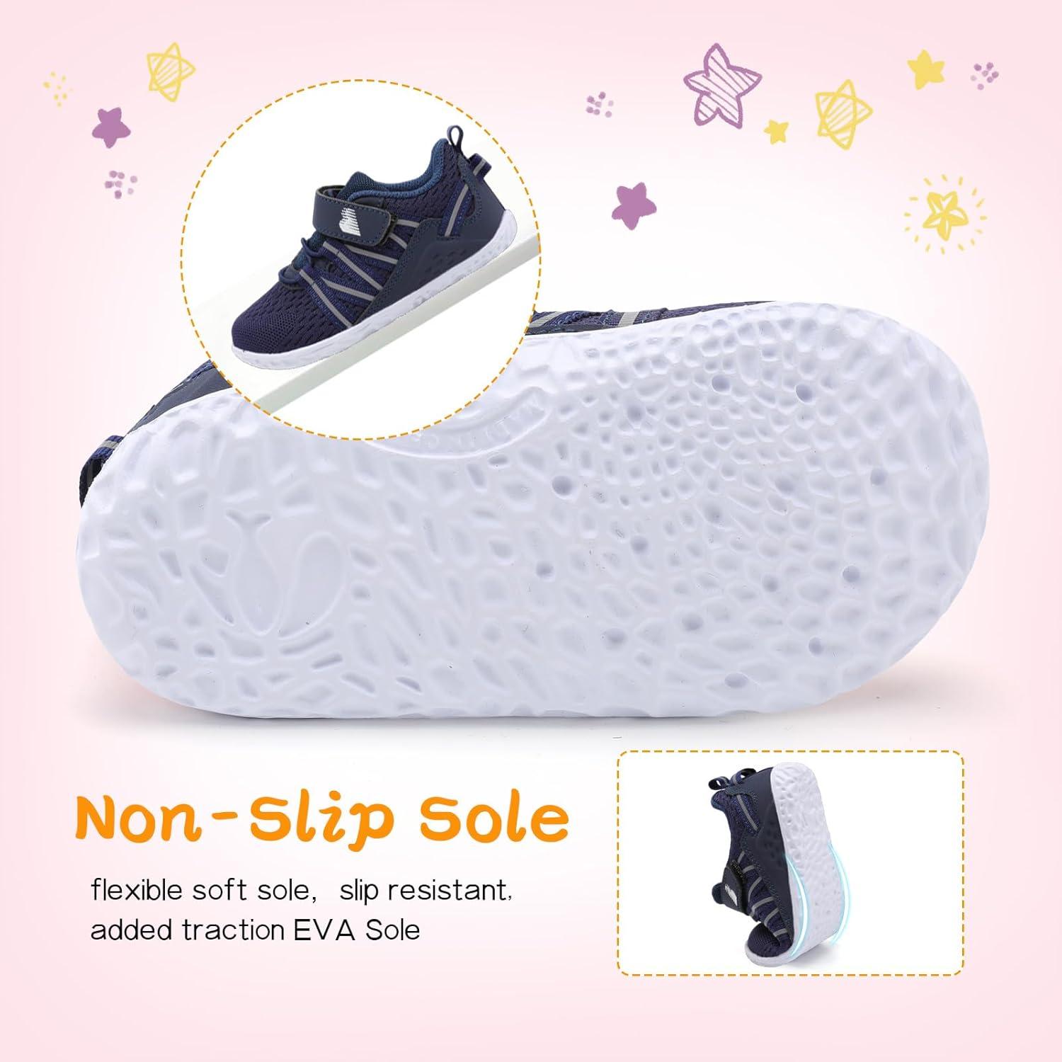 imageBARERUN Baby Sneakers Toddler Shoes Soft AntiSlip Sole Newborn First Walkers Infant Toddler Breathable Athletic Running ShoesBlue