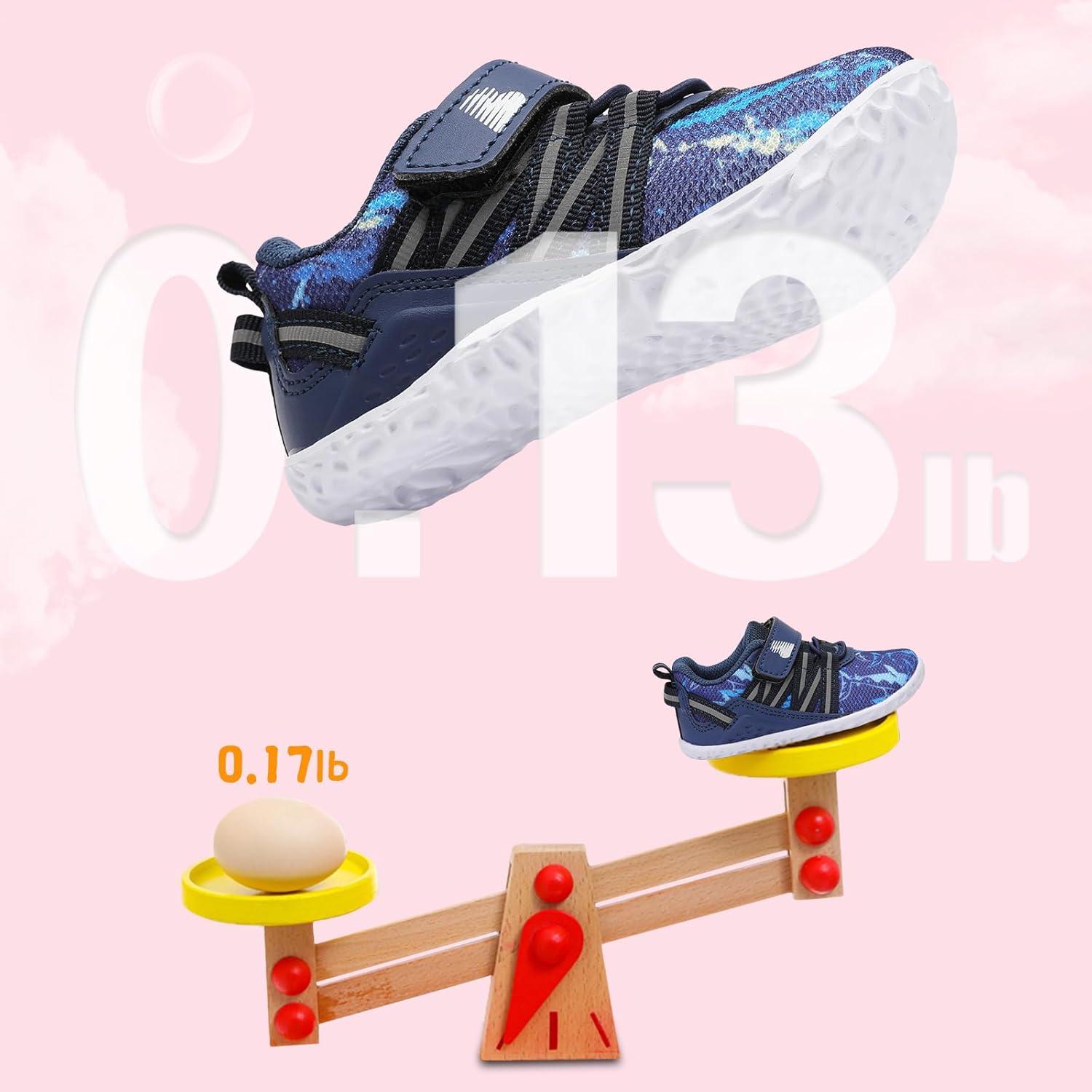 imageBARERUN Baby Sneakers Toddler Shoes Soft AntiSlip Sole Newborn First Walkers Infant Toddler Breathable Athletic Running ShoesDark Fish