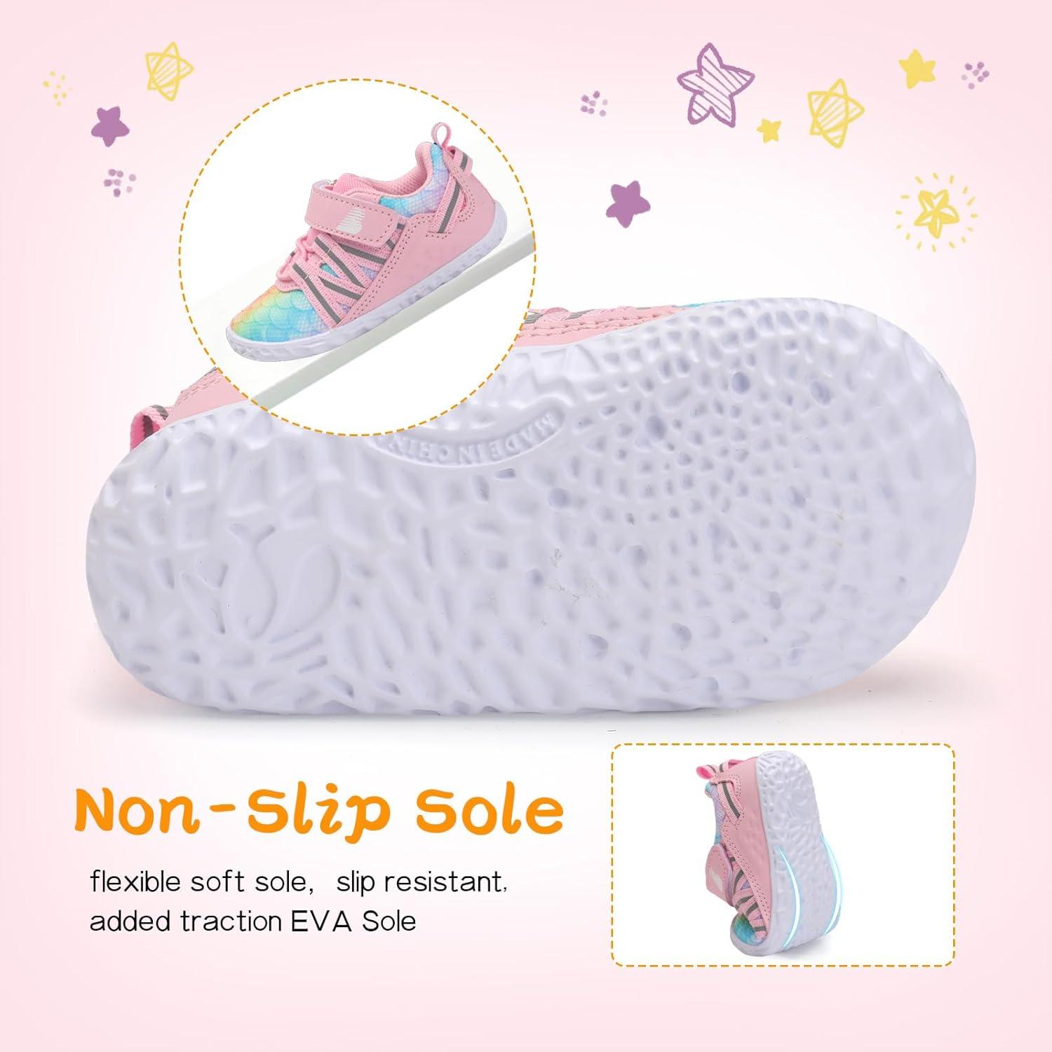 imageBARERUN Baby Sneakers Toddler Shoes Soft AntiSlip Sole Newborn First Walkers Infant Toddler Breathable Athletic Running ShoesFishscale