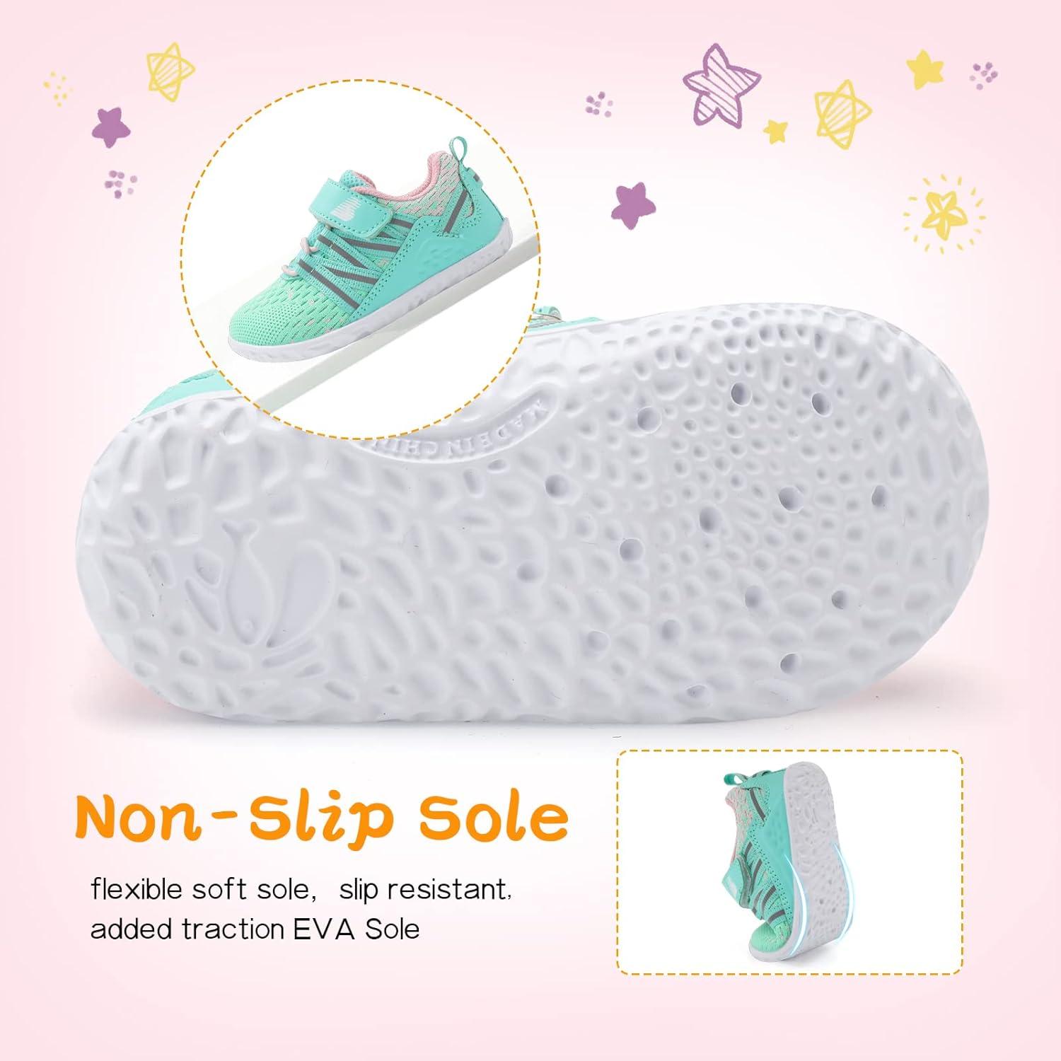 imageBARERUN Baby Sneakers Toddler Shoes Soft AntiSlip Sole Newborn First Walkers Infant Toddler Breathable Athletic Running ShoesGreen