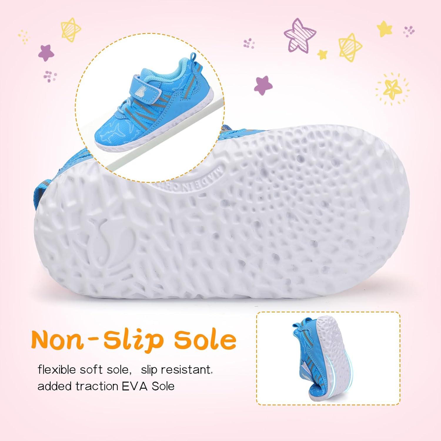 imageBARERUN Baby Sneakers Toddler Shoes Soft AntiSlip Sole Newborn First Walkers Infant Toddler Breathable Athletic Running ShoesLight Fish