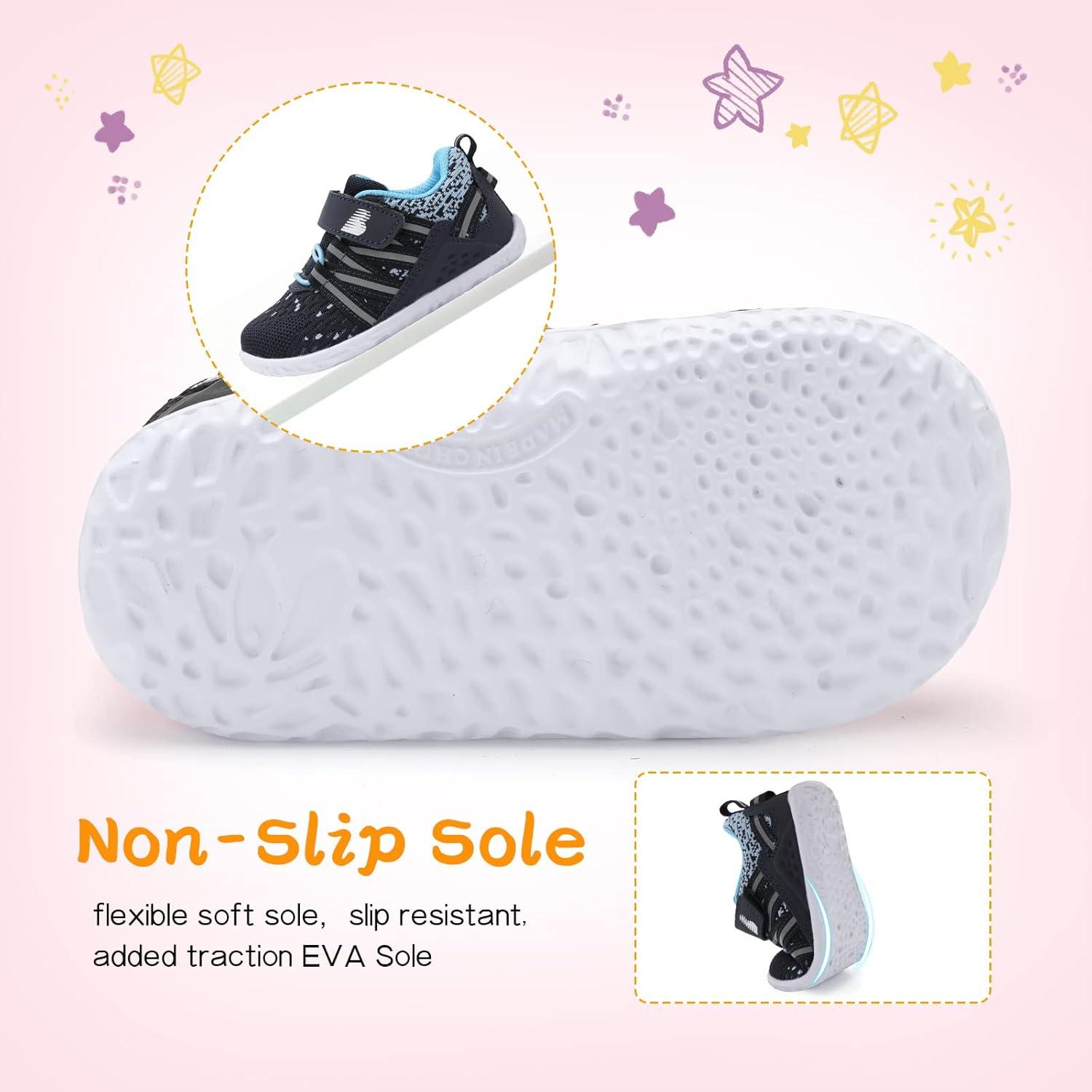imageBARERUN Baby Sneakers Toddler Shoes Soft AntiSlip Sole Newborn First Walkers Infant Toddler Breathable Athletic Running ShoesNavy