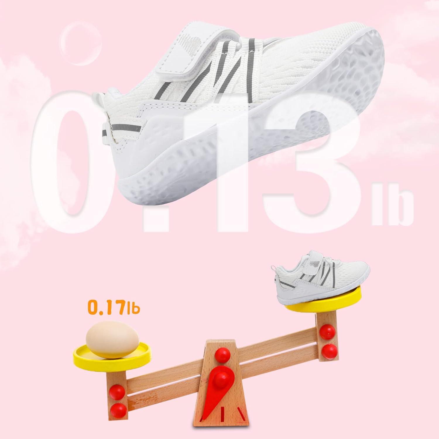 imageBARERUN Baby Sneakers Toddler Shoes Soft AntiSlip Sole Newborn First Walkers Infant Toddler Breathable Athletic Running ShoesWhite
