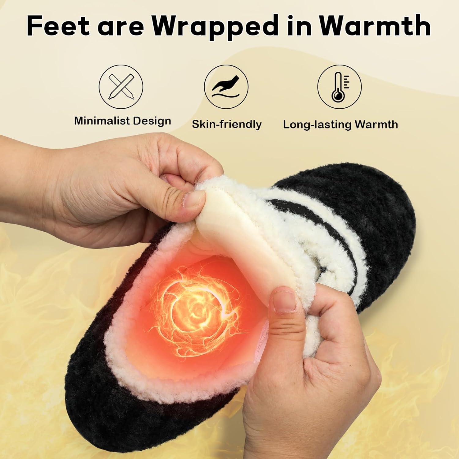 imageBARERUN Fuzzy Slippers for Women Men Soft Fleece House Shoes Unisex Comfy Furry Fluffy Home Slipper Socks Cozy Plush Slipon Slides Nonslip Barefoot Winter Shoes for Indoor Outdoor
