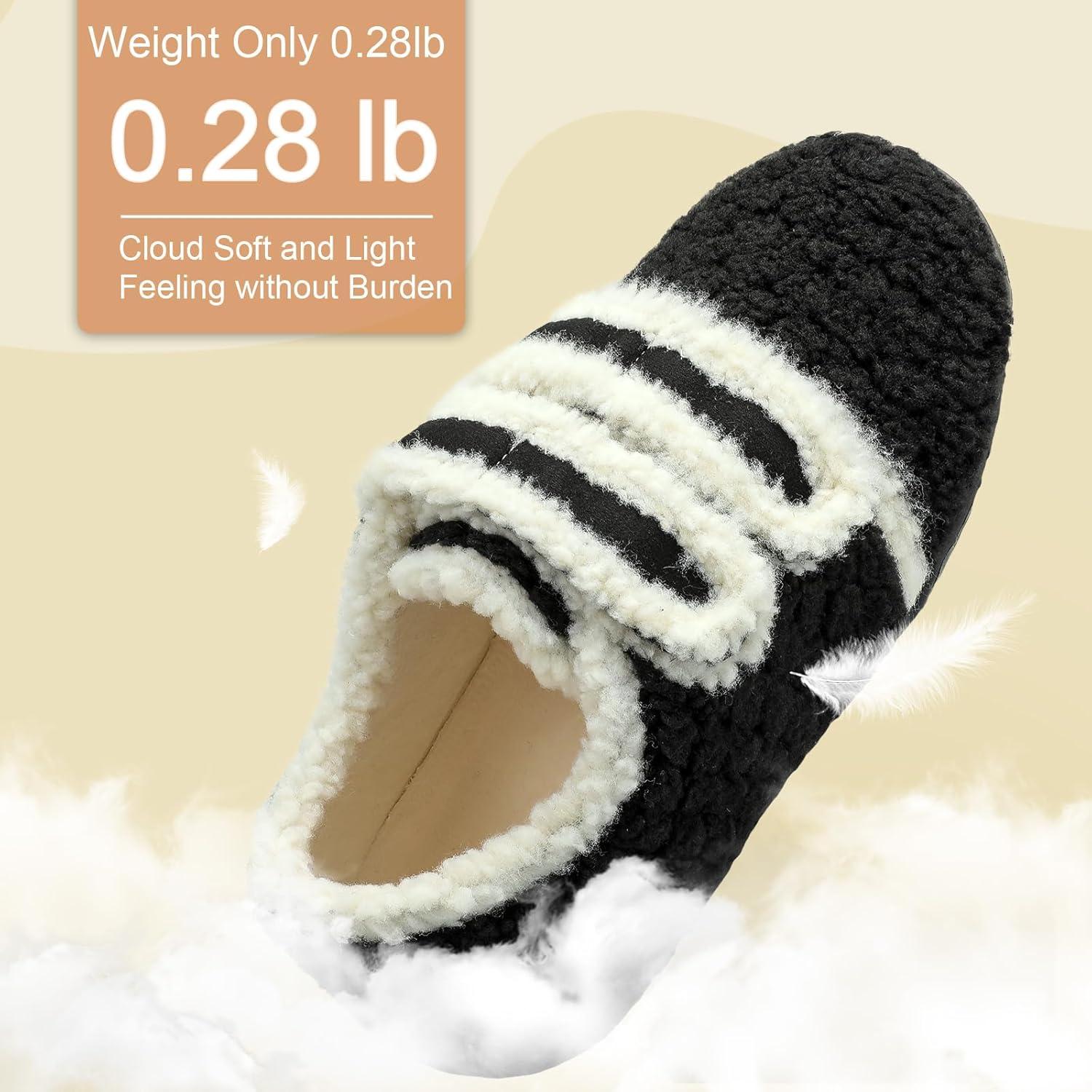 imageBARERUN Fuzzy Slippers for Women Men Soft Fleece House Shoes Unisex Comfy Furry Fluffy Home Slipper Socks Cozy Plush Slipon Slides Nonslip Barefoot Winter Shoes for Indoor Outdoor
