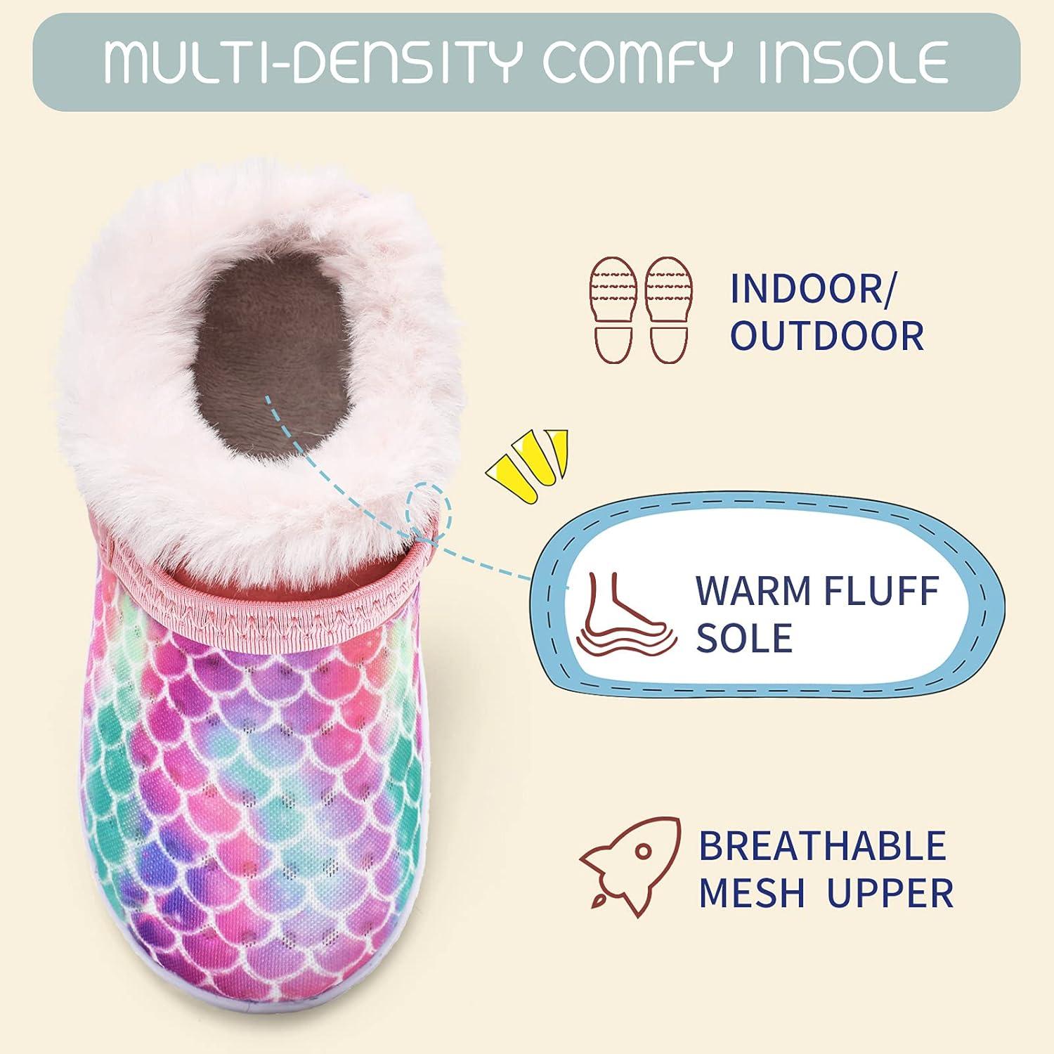 imageBARERUN Toddler Boys Girls Indoors Warm Slipper Girls Slippers Boys Slippers Kids Slippers Pink Toddler Size 657