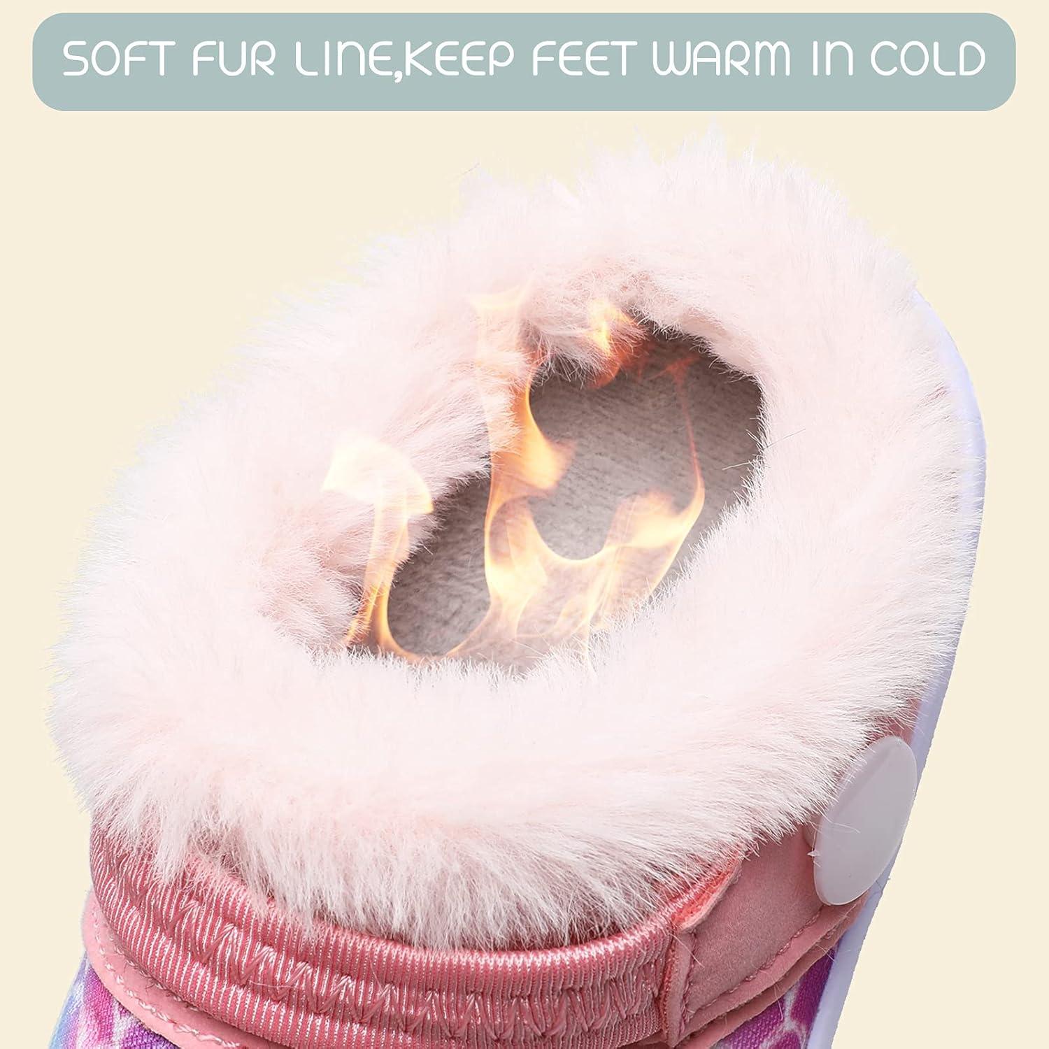 imageBARERUN Toddler Boys Girls Indoors Warm Slipper Girls Slippers Boys Slippers Kids Slippers Pink Toddler Size 657