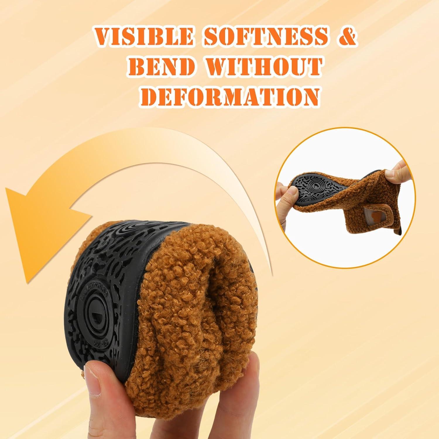 imageBARERUN Toddler Slippers Girls Boys House Shoes Baby Winter Booties Plush Cozy Kids House Slipper Warm Lightweight Infant Walking Shoes SocksBrown