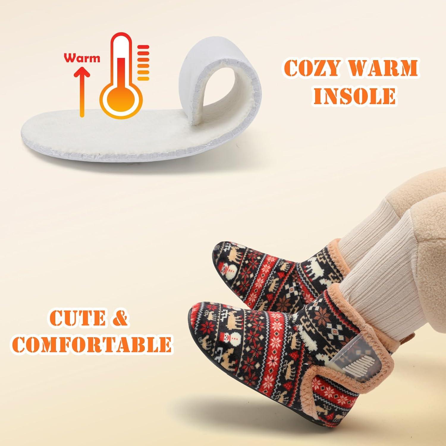 imageBARERUN Toddler Slippers Girls Boys House Shoes Baby Winter Booties Plush Cozy Kids House Slipper Warm Lightweight Infant Walking Shoes SocksDeer