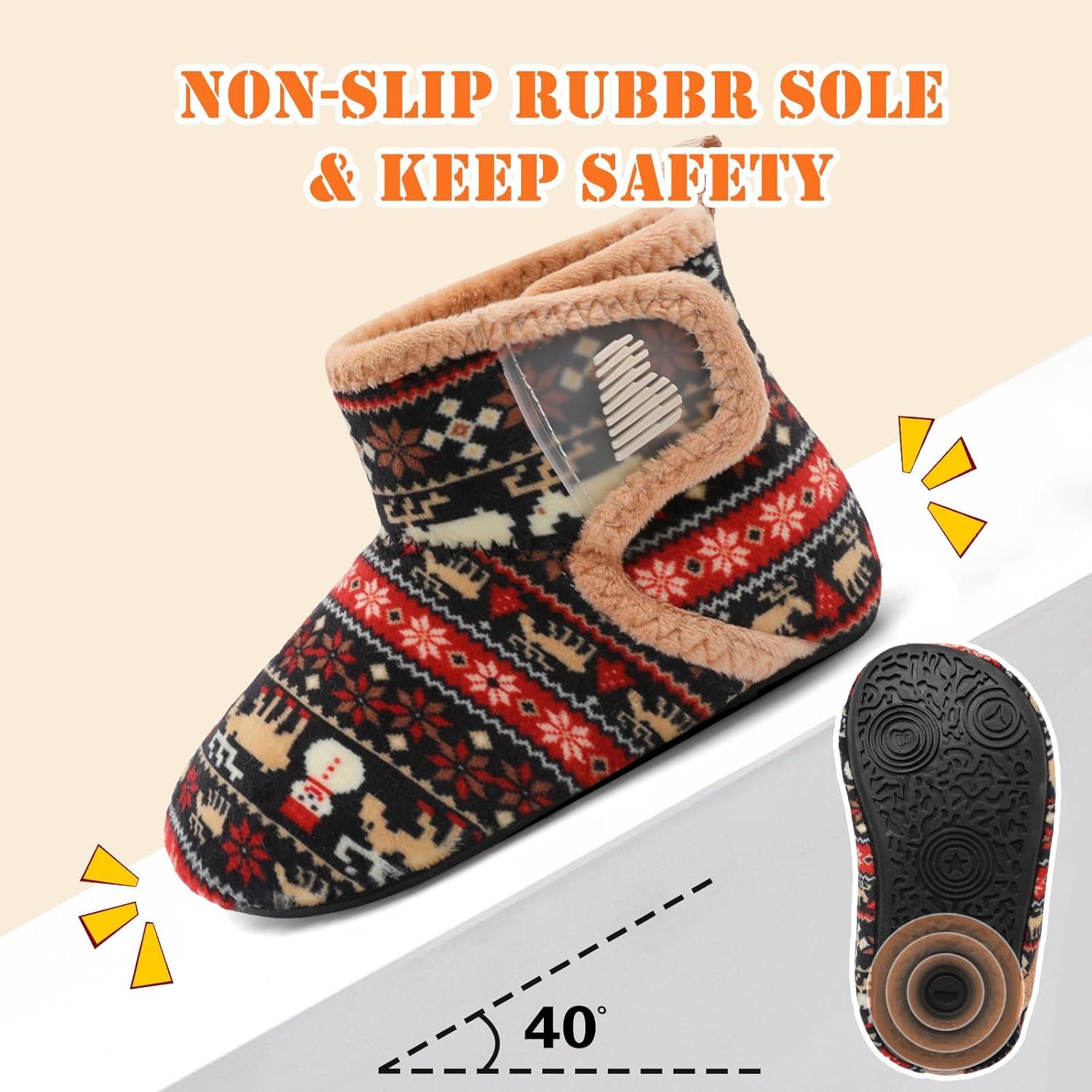imageBARERUN Toddler Slippers Girls Boys House Shoes Baby Winter Booties Plush Cozy Kids House Slipper Warm Lightweight Infant Walking Shoes SocksDeer