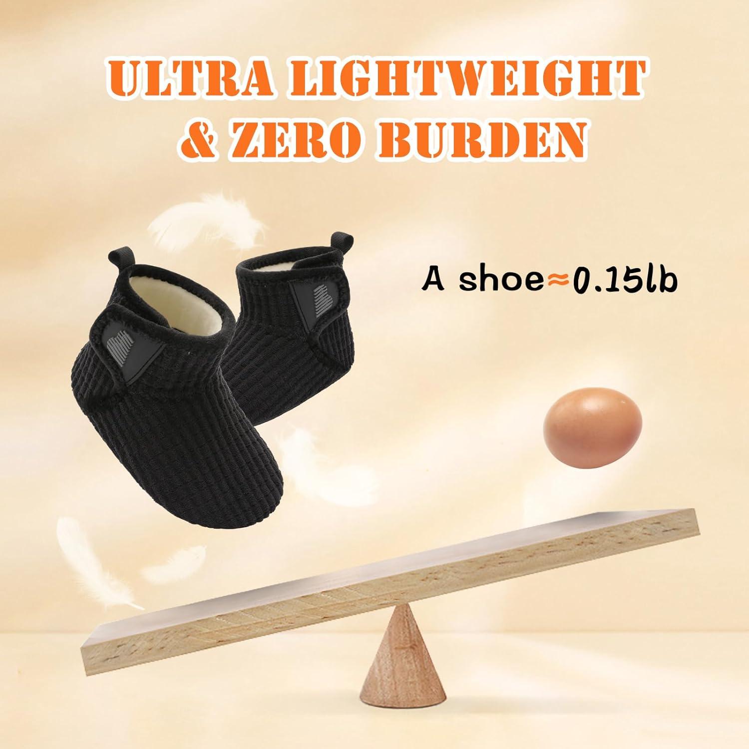 imageBARERUN Toddler Slippers Girls Boys House Shoes Baby Winter Booties Plush Cozy Kids House Slipper Warm Lightweight Infant Walking Shoes SocksPlaid Black