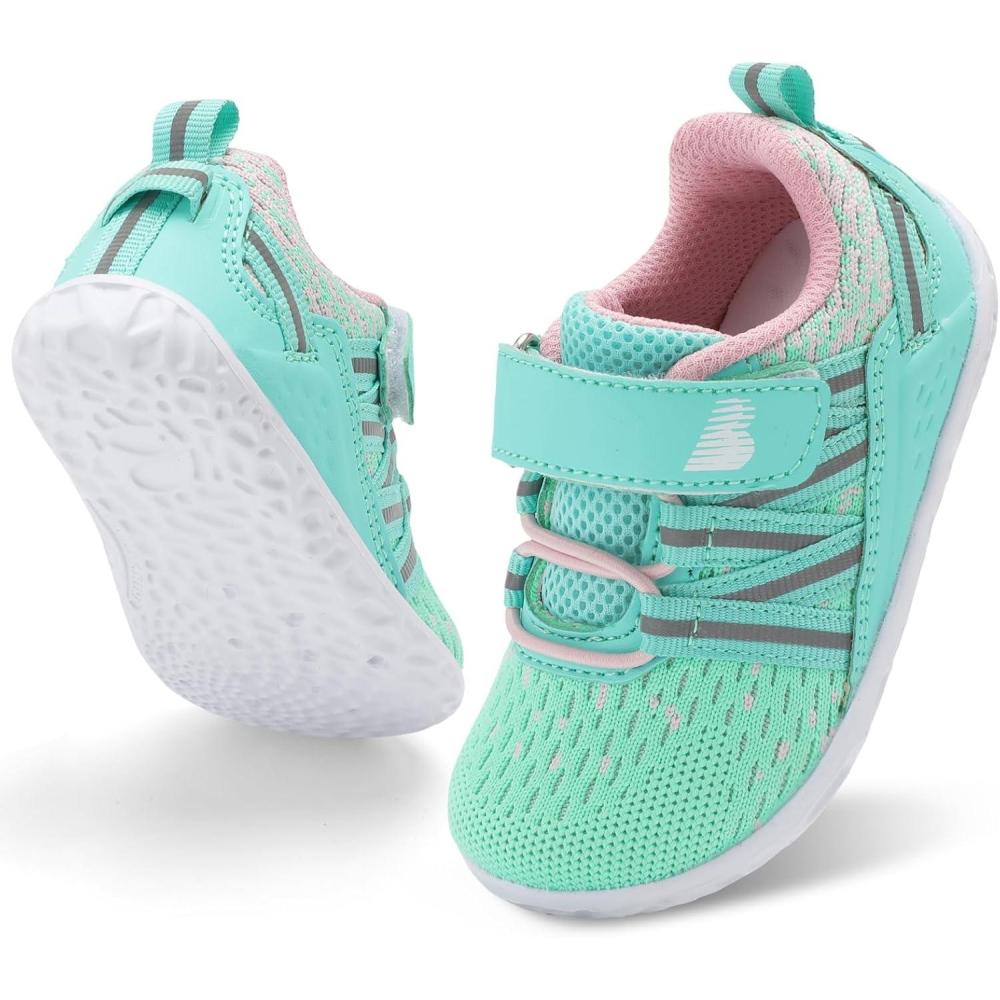 imageBARERUN Baby Sneakers Toddler Shoes Soft AntiSlip Sole Newborn First Walkers Infant Toddler Breathable Athletic Running ShoesGreen
