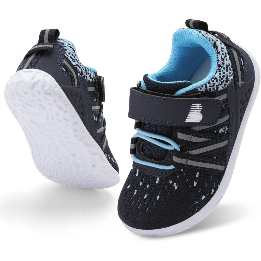 imageBARERUN Baby Sneakers Toddler Shoes Soft AntiSlip Sole Newborn First Walkers Infant Toddler Breathable Athletic Running ShoesNavy