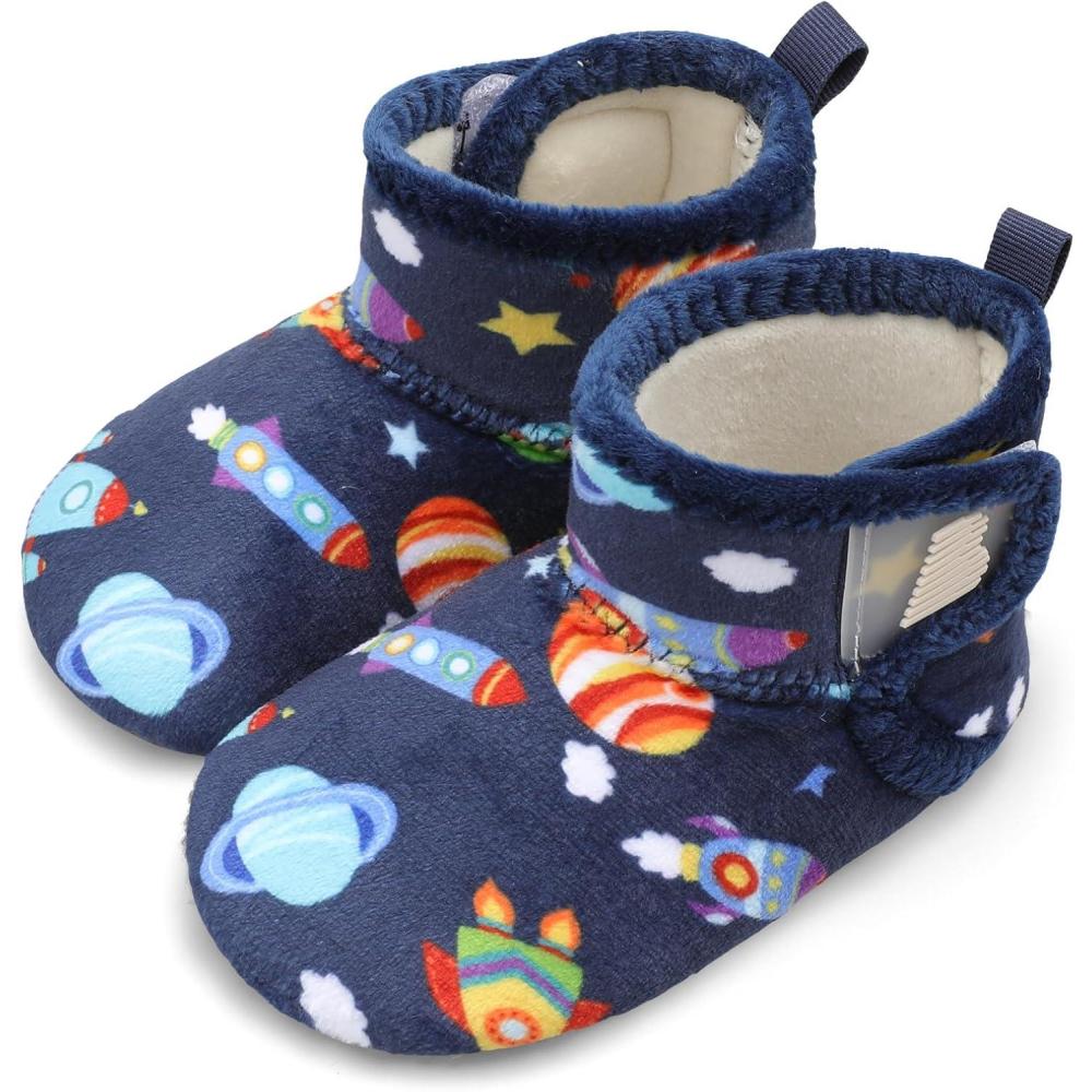 imageBARERUN Toddler Slippers Girls Boys House Shoes Baby Winter Booties Plush Cozy Kids House Slipper Warm Lightweight Infant Walking Shoes SocksRocket