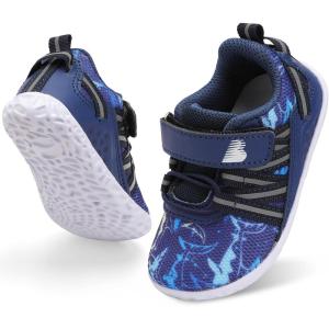 BARERUN Baby Sneakers Toddler Shoes Soft Anti-Slip Sole Newborn First Walkers Infant Toddler Breathable Athletic Running Shoes(Dark Fish)