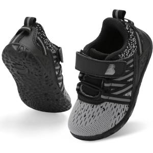 BARERUN Baby Sneakers Toddler Shoes Soft Anti-Slip Sole Newborn First Walkers Infant Toddler Breathable Athletic Running Shoes(Grey)