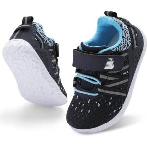 BARERUN Baby Sneakers Toddler Shoes Soft Anti-Slip Sole Newborn First Walkers Infant Toddler Breathable Athletic Running Shoes(Navy)