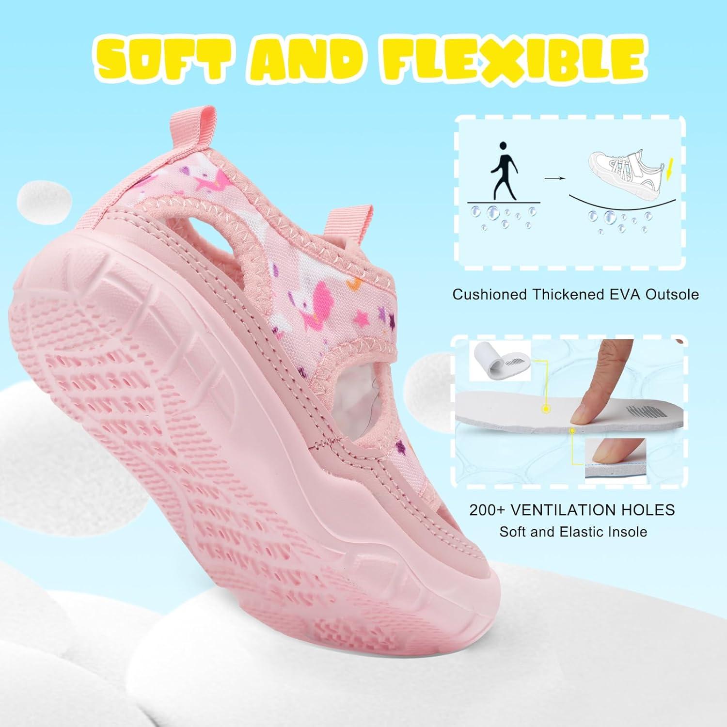 imageBARERUN Kids Water Shoes Boys Girls Barefoot Aqua Socks for Swim Surf Pool Beach Sport Lightweight Breathable Sandal Athletic SlipOn Sneaker for Toddler Outdoor IndoorHorse