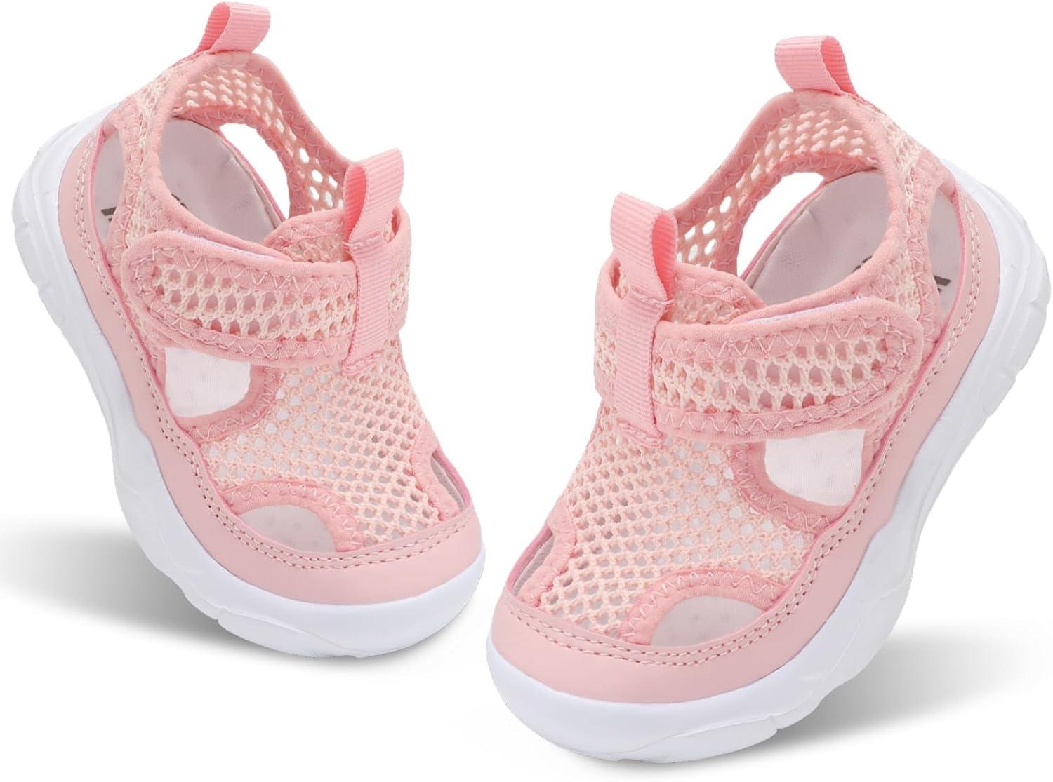imageBARERUN Kids Water Shoes Boys Girls Barefoot Aqua Socks for Swim Surf Pool Beach Sport Lightweight Breathable Sandal Athletic SlipOn Sneaker for Toddler Outdoor IndoorPink
