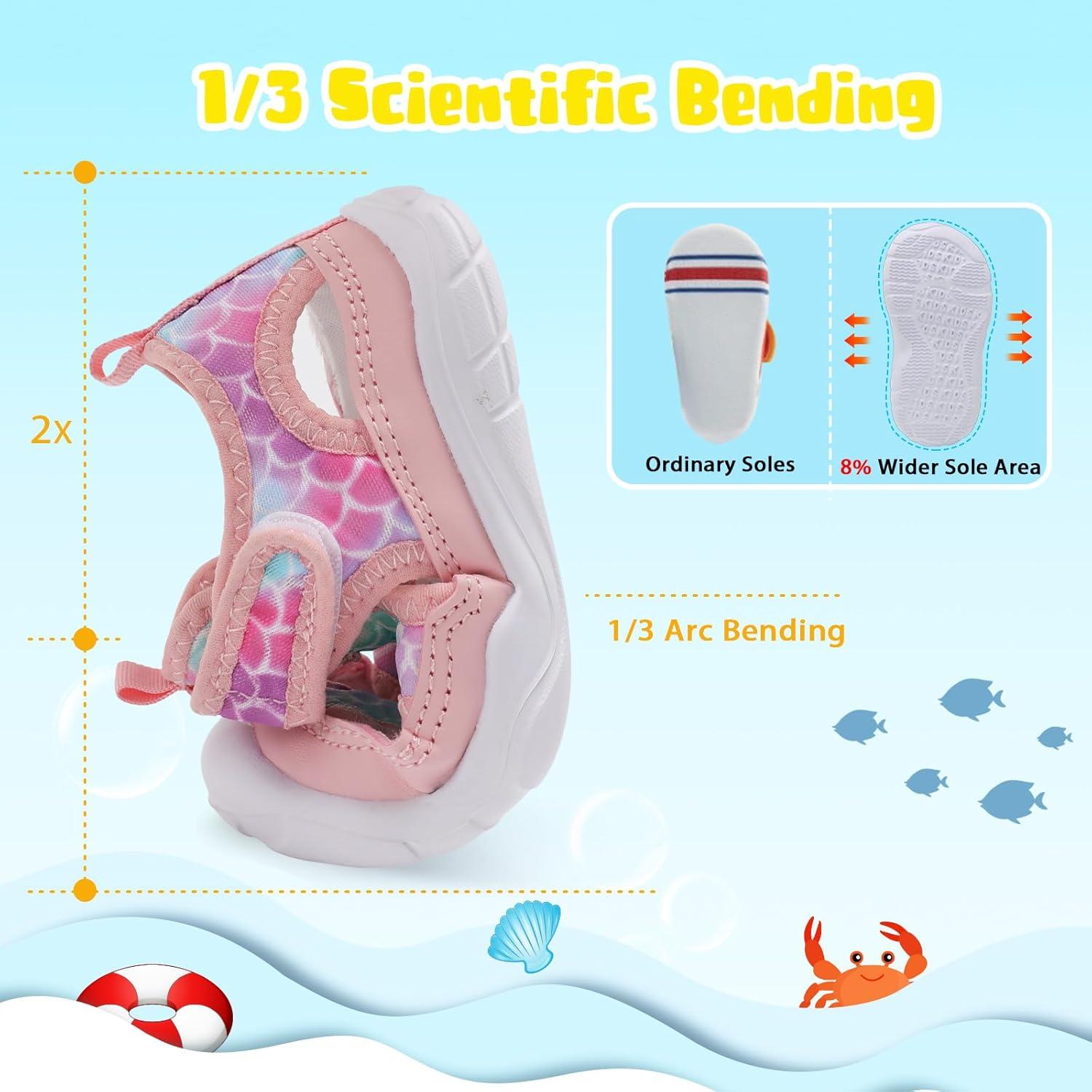 imageBARERUN Kids Water Shoes Boys Girls Barefoot Aqua Socks for Swim Surf Pool Beach Sport Lightweight Breathable Sandal Athletic SlipOn Sneaker for Toddler Outdoor IndoorFishscale