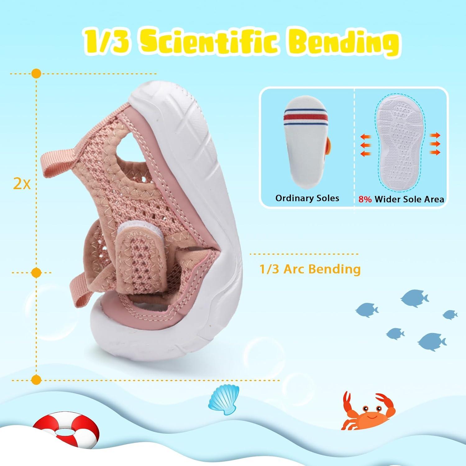 imageBARERUN Kids Water Shoes Boys Girls Barefoot Aqua Socks for Swim Surf Pool Beach Sport Lightweight Breathable Sandal Athletic SlipOn Sneaker for Toddler Outdoor IndoorLight Red
