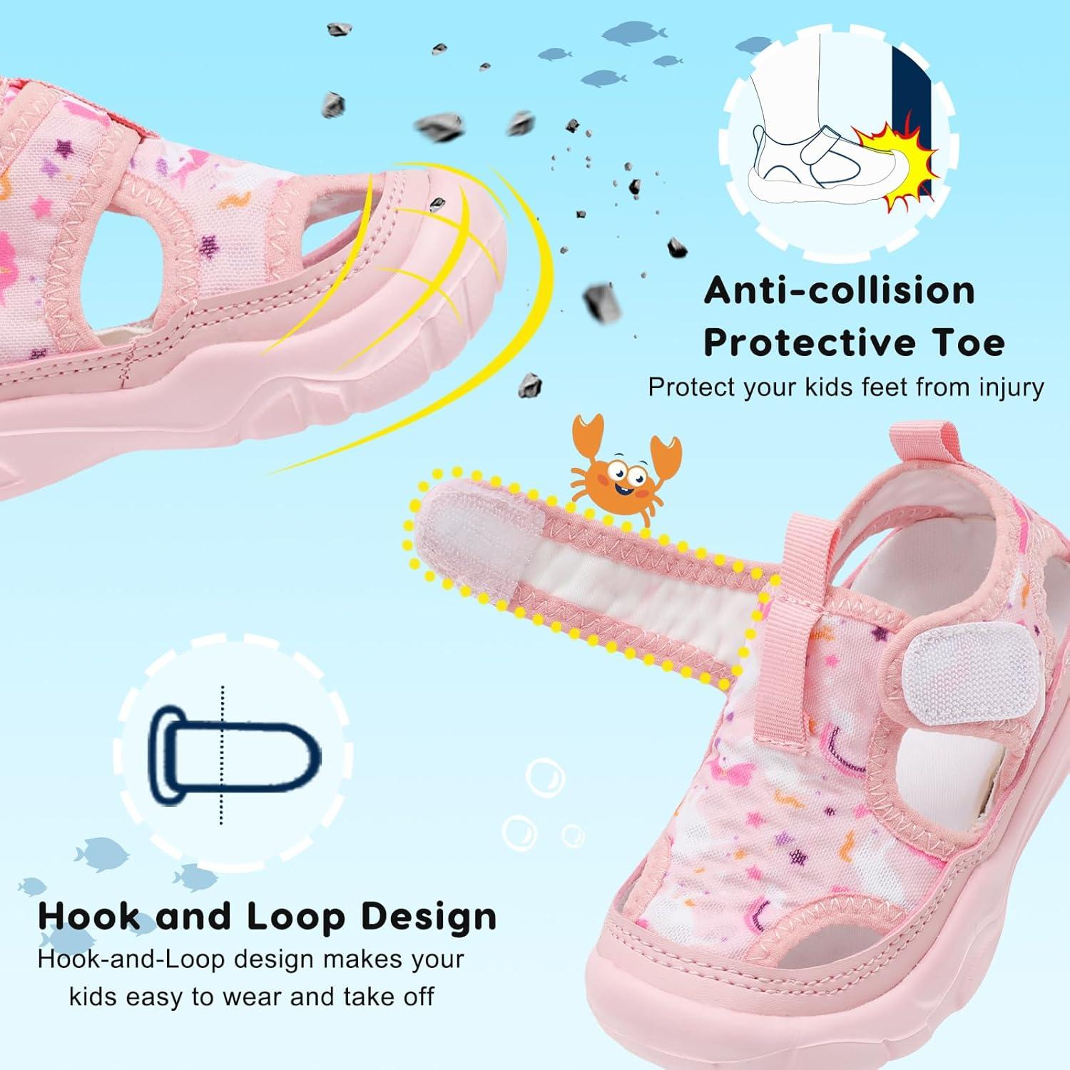 imageBARERUN Kids Water Shoes Boys Girls Barefoot Aqua Socks for Swim Surf Pool Beach Sport Lightweight Breathable Sandal Athletic SlipOn Sneaker for Toddler Outdoor IndoorHorse