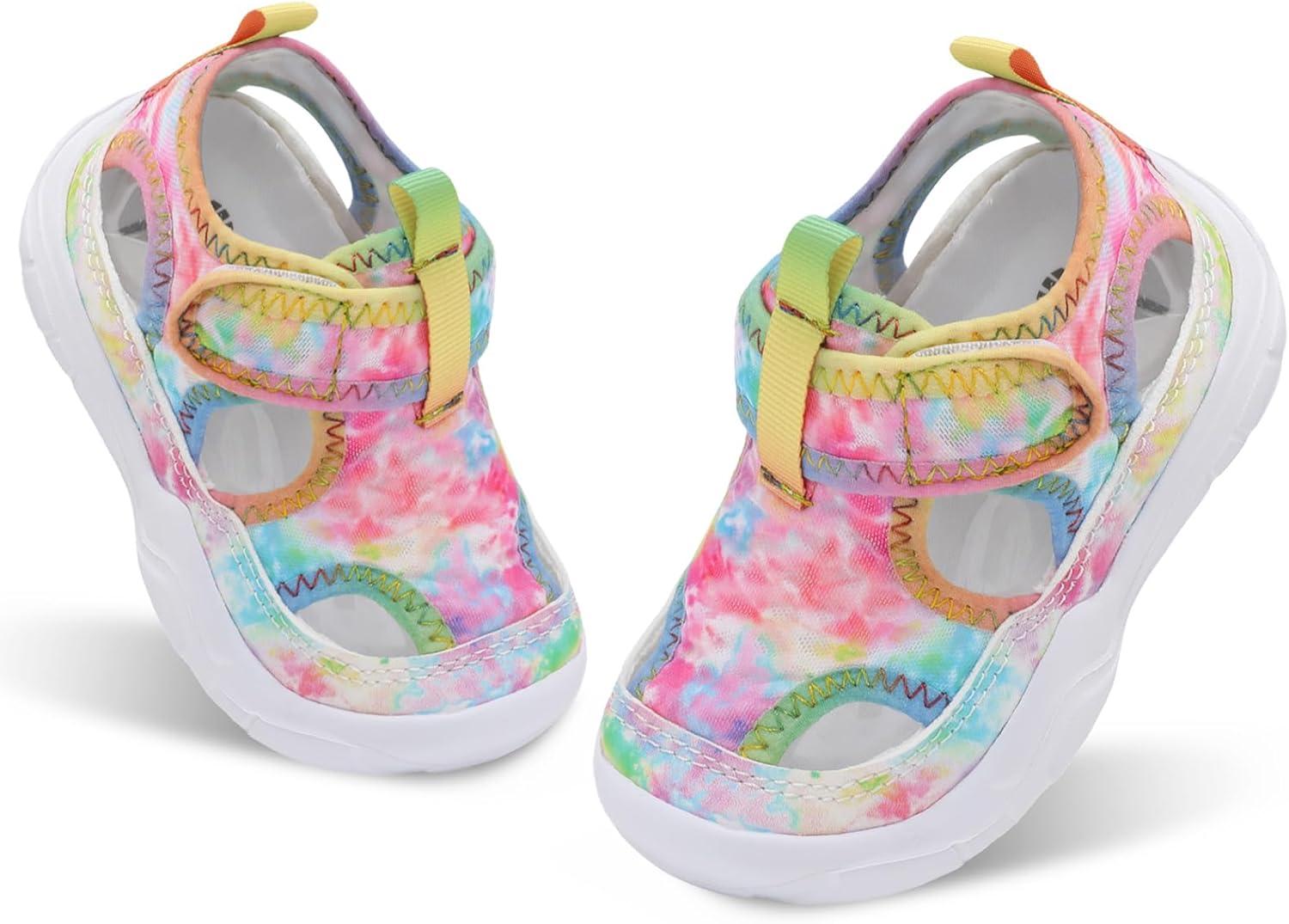 imageBARERUN Kids Water Shoes Boys Girls Barefoot Aqua Socks for Swim Surf Pool Beach Sport Lightweight Breathable Sandal Athletic SlipOn Sneaker for Toddler Outdoor IndoorDyepink