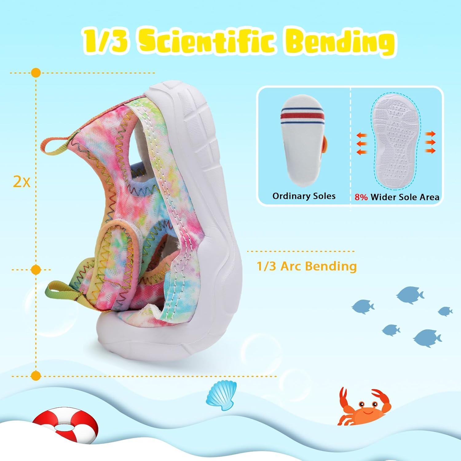 imageBARERUN Kids Water Shoes Boys Girls Barefoot Aqua Socks for Swim Surf Pool Beach Sport Lightweight Breathable Sandal Athletic SlipOn Sneaker for Toddler Outdoor IndoorDyepink