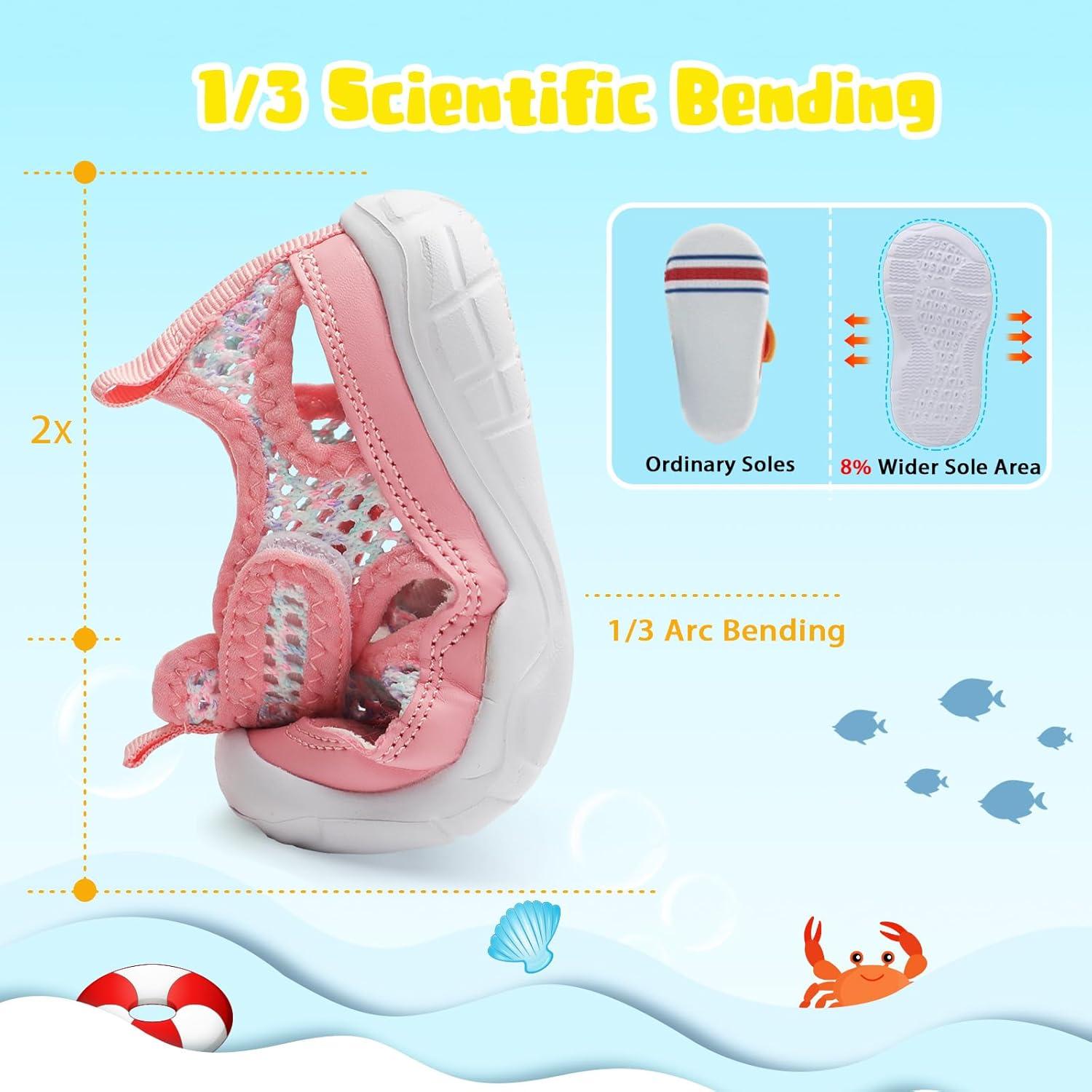 imageBARERUN Kids Water Shoes Boys Girls Barefoot Aqua Socks for Swim Surf Pool Beach Sport Lightweight Breathable Sandal Athletic SlipOn Sneaker for Toddler Outdoor IndoorPinkpurple