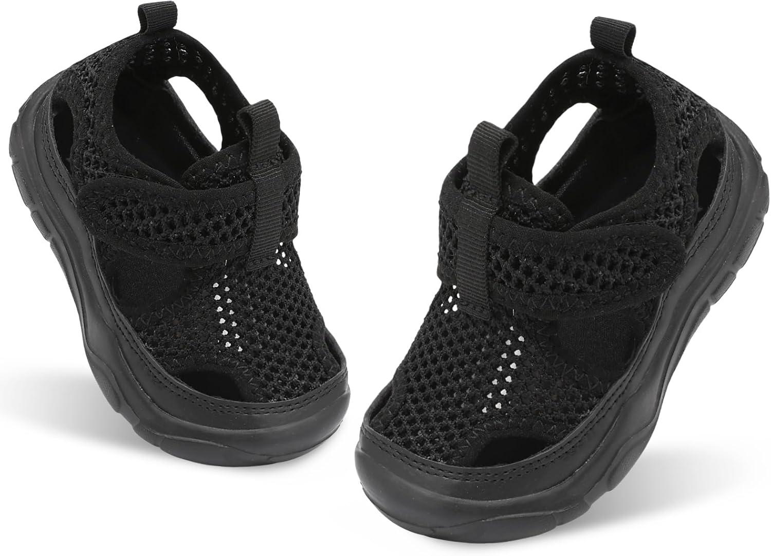 imageBARERUN Kids Water Shoes Boys Girls Barefoot Aqua Socks for Swim Surf Pool Beach Sport Lightweight Breathable Sandal Athletic SlipOn Sneaker for Toddler Outdoor IndoorBlack