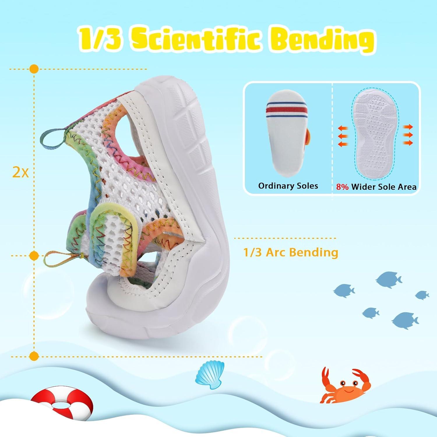 imageBARERUN Kids Water Shoes Boys Girls Barefoot Aqua Socks for Swim Surf Pool Beach Sport Lightweight Breathable Sandal Athletic SlipOn Sneaker for Toddler Outdoor IndoorWhitechanage