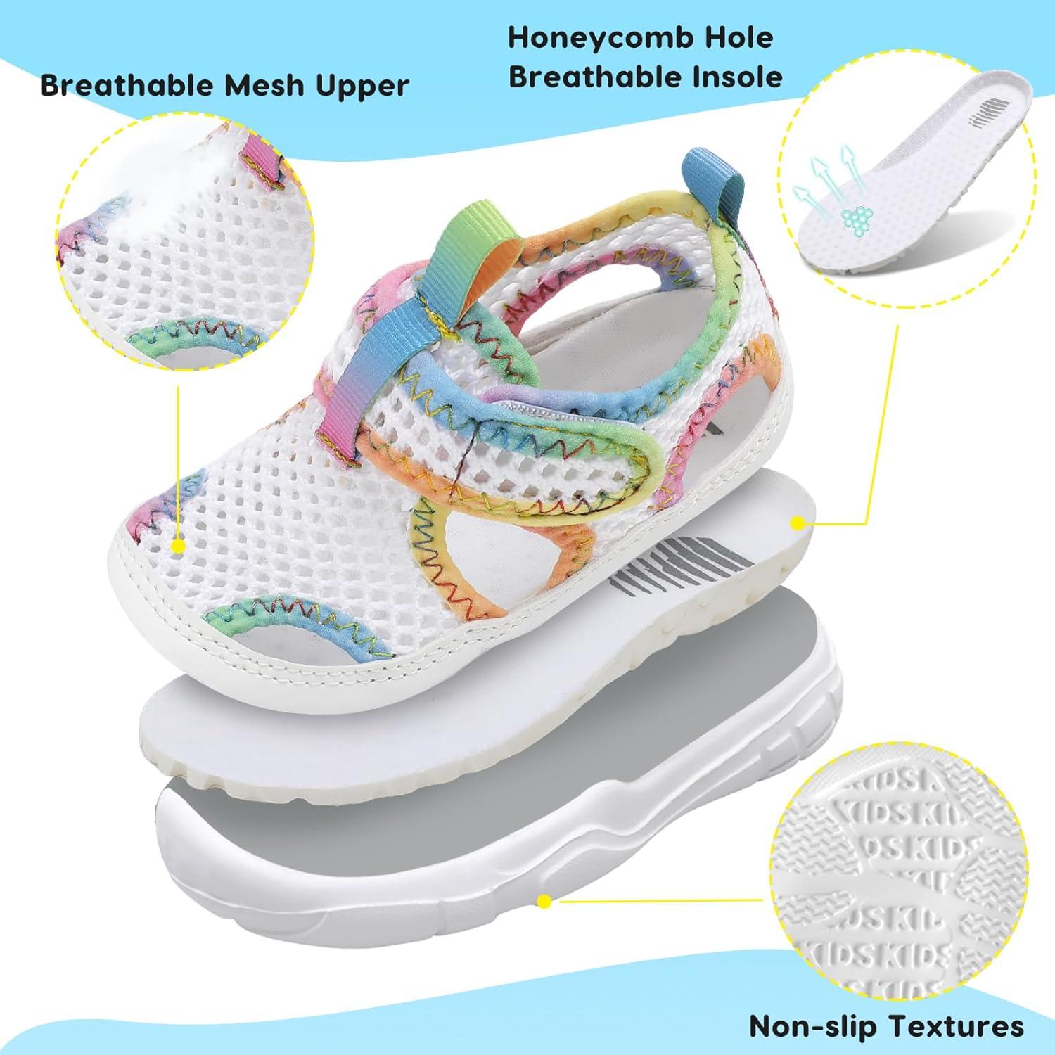 imageBARERUN Kids Water Shoes Boys Girls Barefoot Aqua Socks for Swim Surf Pool Beach Sport Lightweight Breathable Sandal Athletic SlipOn Sneaker for Toddler Outdoor IndoorWhitechanage