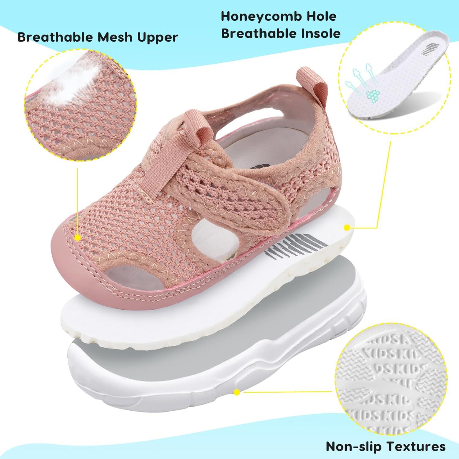 imageBARERUN Kids Water Shoes Boys Girls Barefoot Aqua Socks for Swim Surf Pool Beach Sport Lightweight Breathable Sandal Athletic SlipOn Sneaker for Toddler Outdoor IndoorLight Red