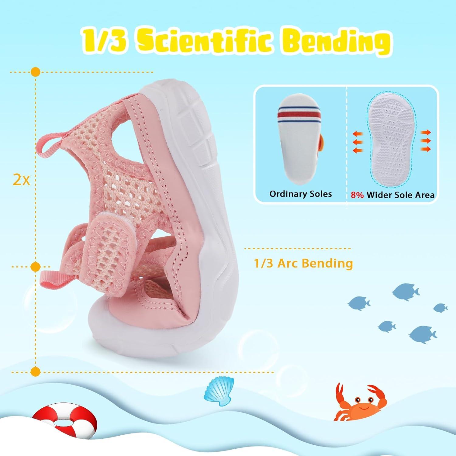 imageBARERUN Kids Water Shoes Boys Girls Barefoot Aqua Socks for Swim Surf Pool Beach Sport Lightweight Breathable Sandal Athletic SlipOn Sneaker for Toddler Outdoor IndoorPink