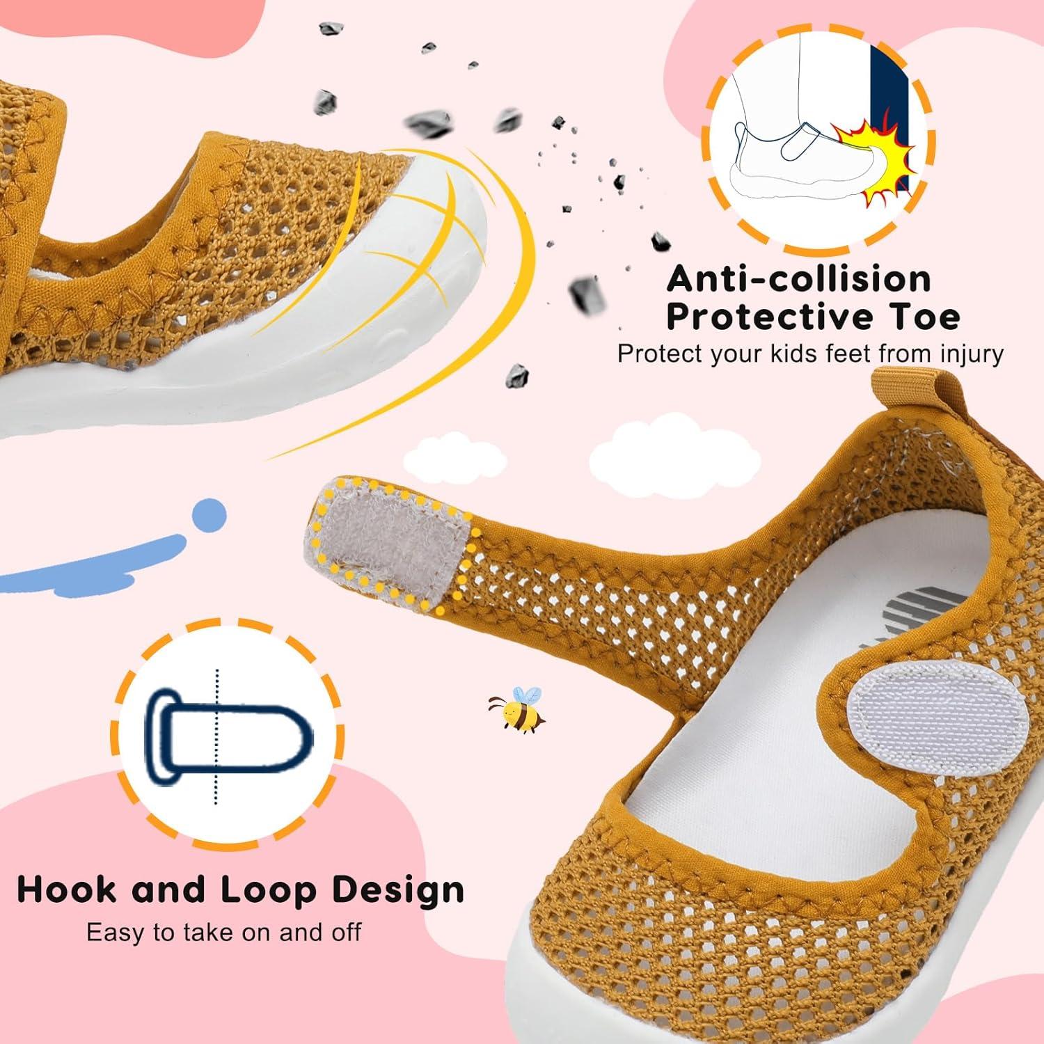 imageBARERUN Toddler Water Shoes Barefoot Water Shoes for Kids Baby Wide Aqua Socks with Arch Support QuickDry Breathable Boys Girls Sandals Walking Shoes for Beach Swim Pool ShoesKnit Brown