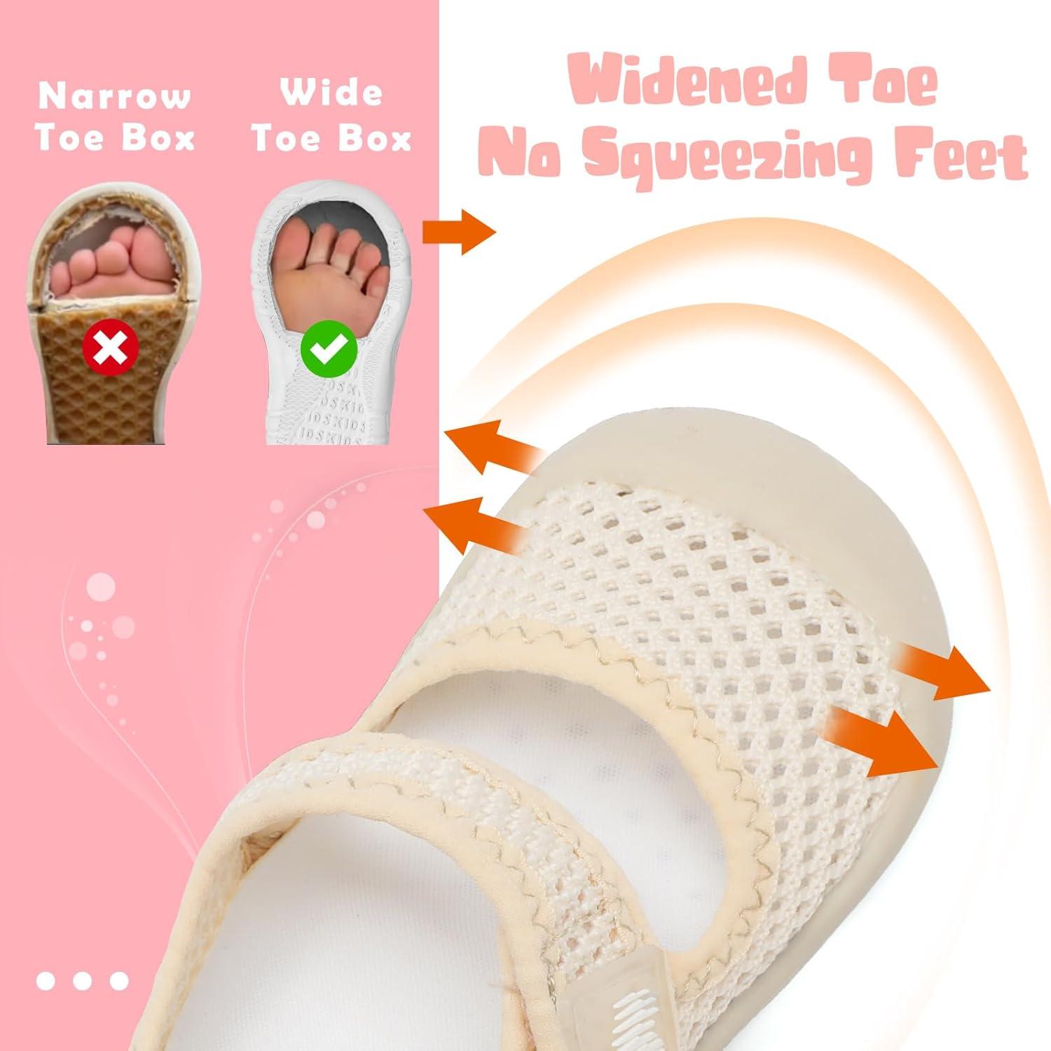imageBARERUN Toddler Water Shoes Barefoot Water Shoes for Kids Baby Wide Aqua Socks with Arch Support QuickDry Breathable Boys Girls Sandals Walking Shoes for Beach Swim Pool ShoesKnit Beige