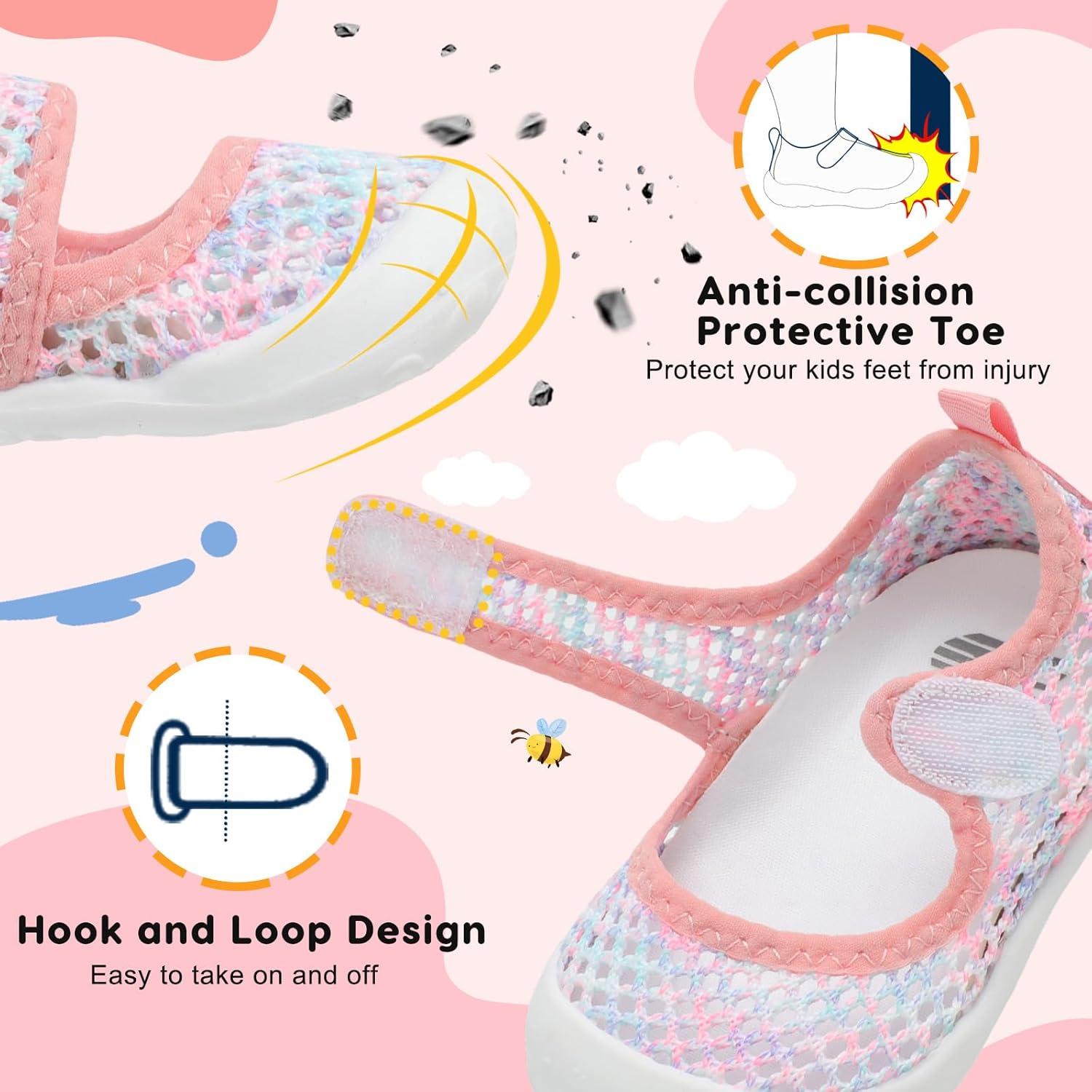 imageBARERUN Toddler Water Shoes Barefoot Water Shoes for Kids Baby Wide Aqua Socks with Arch Support QuickDry Breathable Boys Girls Sandals Walking Shoes for Beach Swim Pool ShoesKnit Dye