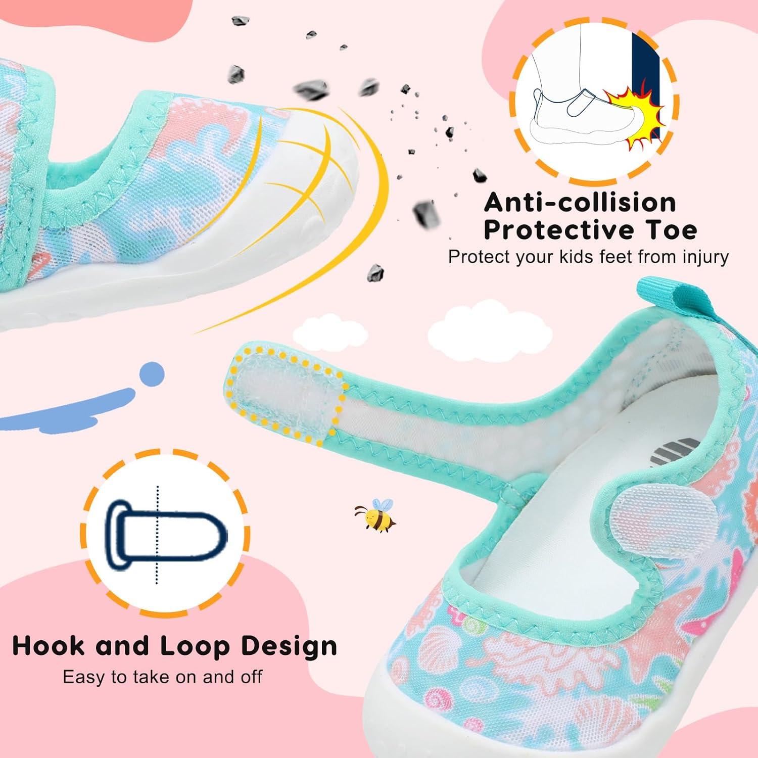 imageBARERUN Toddler Water Shoes Barefoot Water Shoes for Kids Baby Wide Aqua Socks with Arch Support QuickDry Breathable Boys Girls Sandals Walking Shoes for Beach Swim Pool ShoesCowry