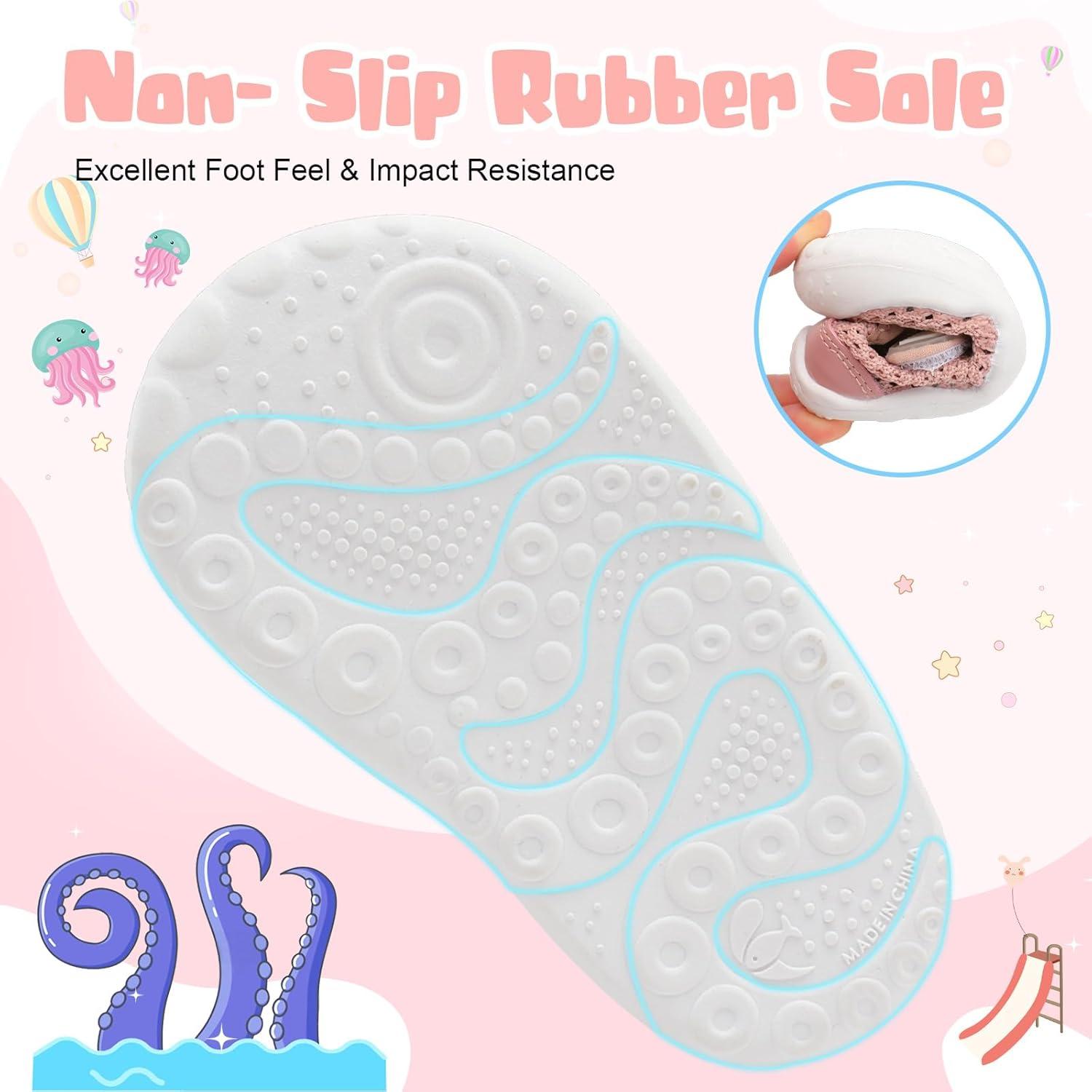 imageBARERUN Toddler Water Shoes Barefoot Water Shoes for Kids Baby Wide Aqua Socks with Arch Support QuickDry Breathable Boys Girls Sandals Walking Shoes for Beach Swim Pool ShoesKnit Dark Pink