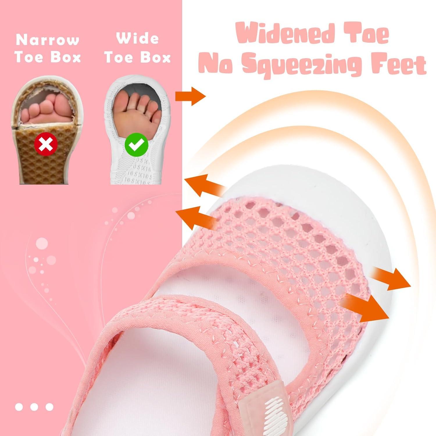 imageBARERUN Toddler Water Shoes Barefoot Water Shoes for Kids Baby Wide Aqua Socks with Arch Support QuickDry Breathable Boys Girls Sandals Walking Shoes for Beach Swim Pool ShoesKnit Pink