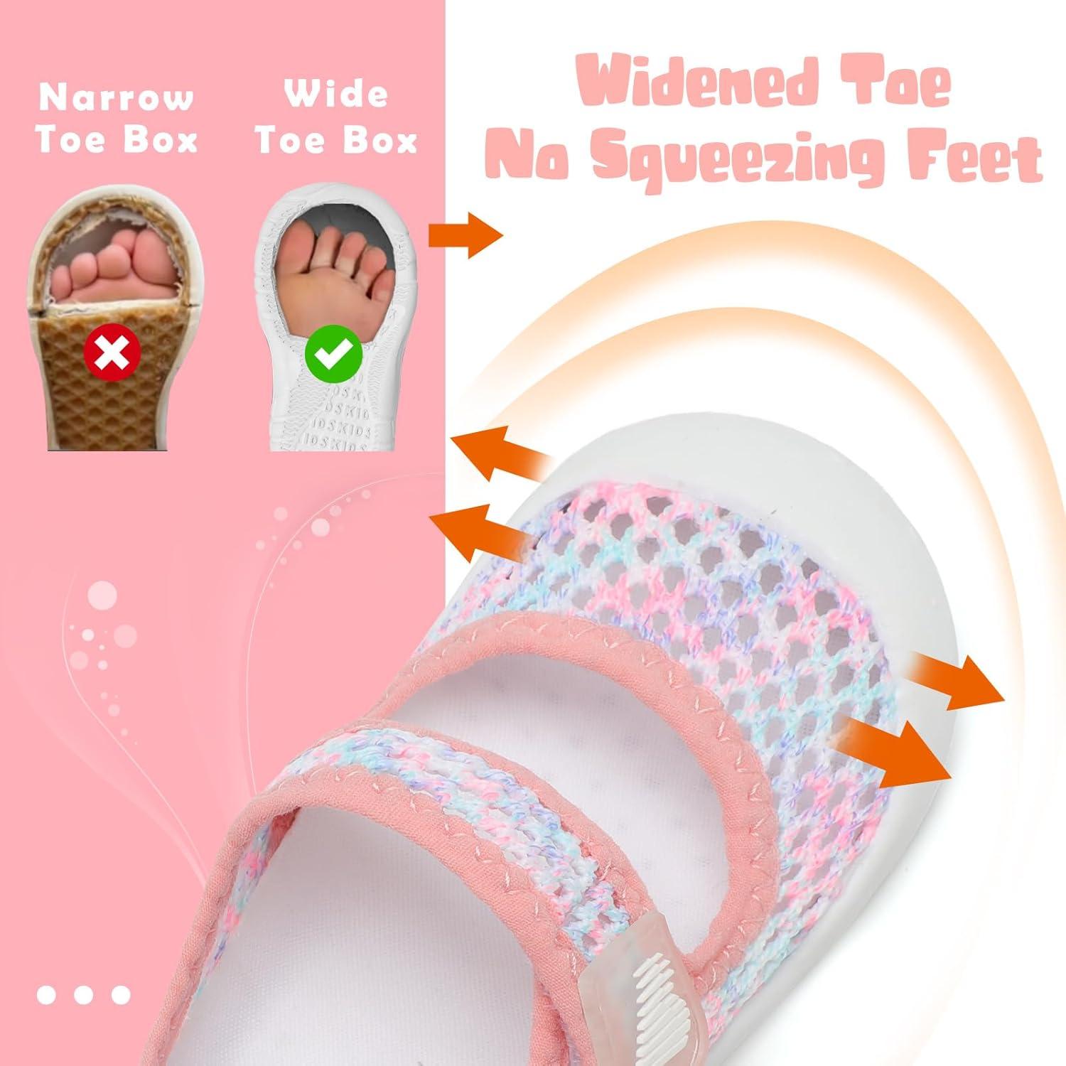 imageBARERUN Toddler Water Shoes Barefoot Water Shoes for Kids Baby Wide Aqua Socks with Arch Support QuickDry Breathable Boys Girls Sandals Walking Shoes for Beach Swim Pool ShoesKnit Dye