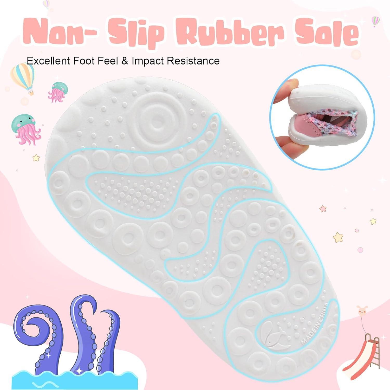 imageBARERUN Toddler Water Shoes Barefoot Water Shoes for Kids Baby Wide Aqua Socks with Arch Support QuickDry Breathable Boys Girls Sandals Walking Shoes for Beach Swim Pool ShoesKnit Dye