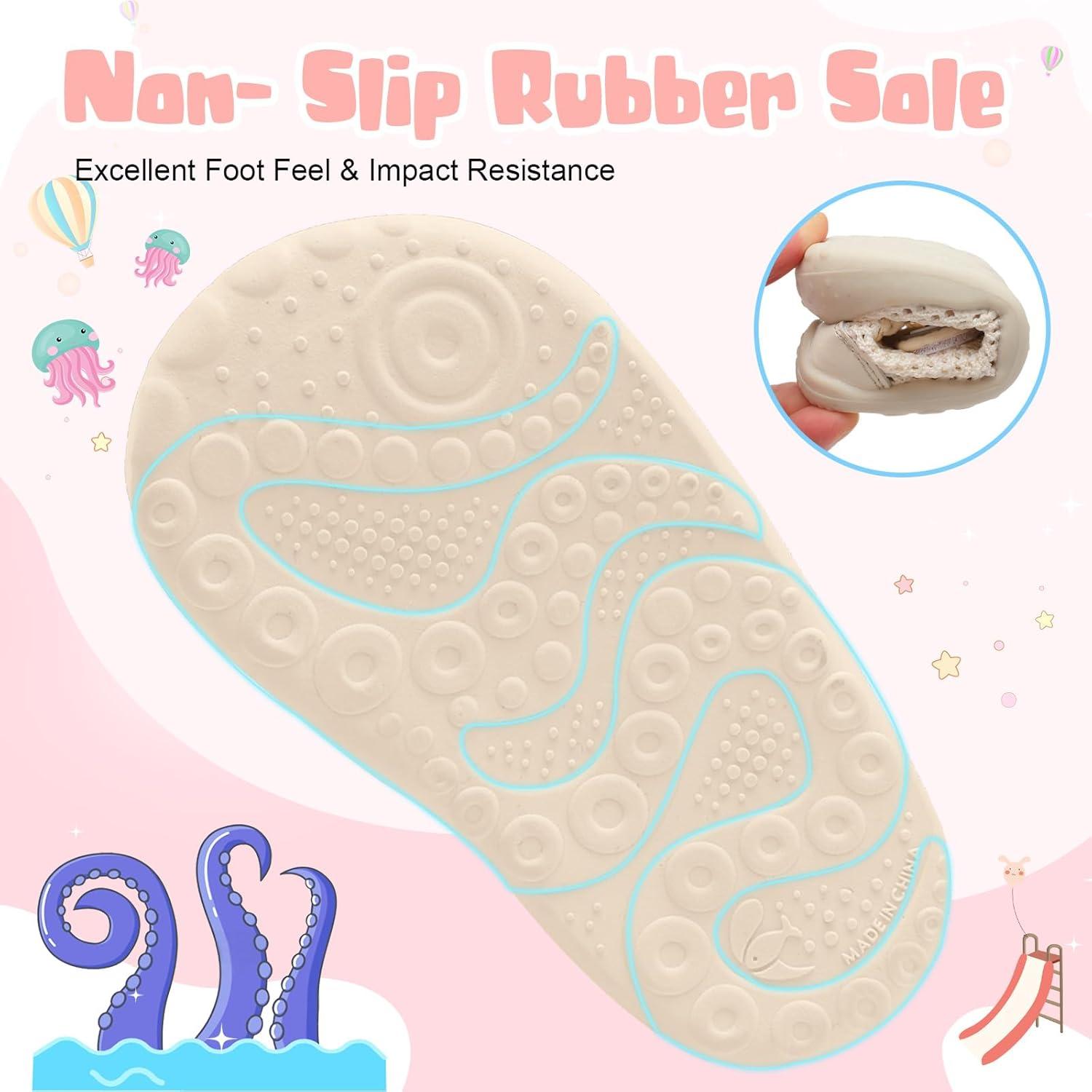 imageBARERUN Toddler Water Shoes Barefoot Water Shoes for Kids Baby Wide Aqua Socks with Arch Support QuickDry Breathable Boys Girls Sandals Walking Shoes for Beach Swim Pool ShoesKnit Beige