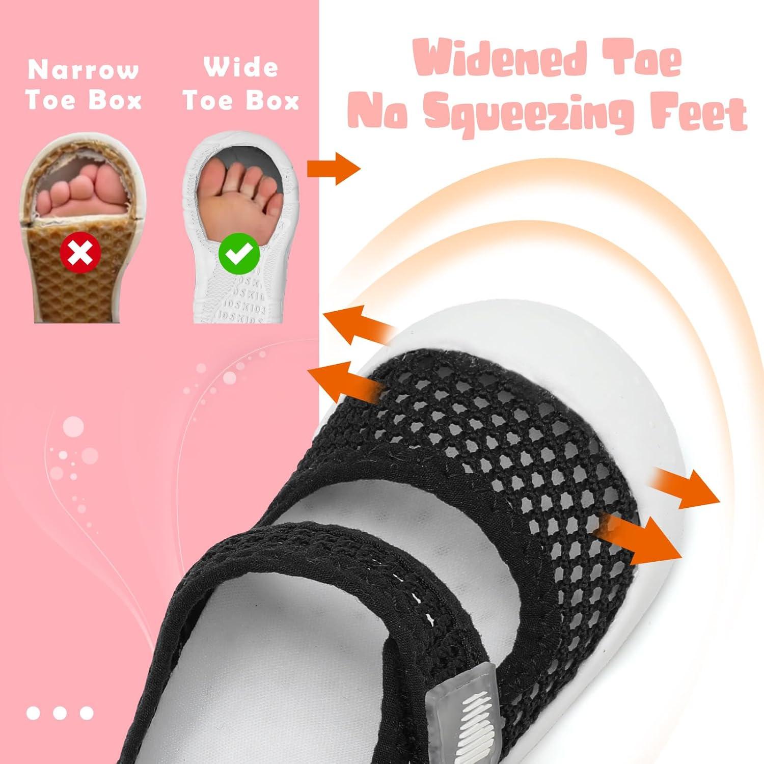 imageBARERUN Toddler Water Shoes Barefoot Water Shoes for Kids Baby Wide Aqua Socks with Arch Support QuickDry Breathable Boys Girls Sandals Walking Shoes for Beach Swim Pool ShoesKnit Black
