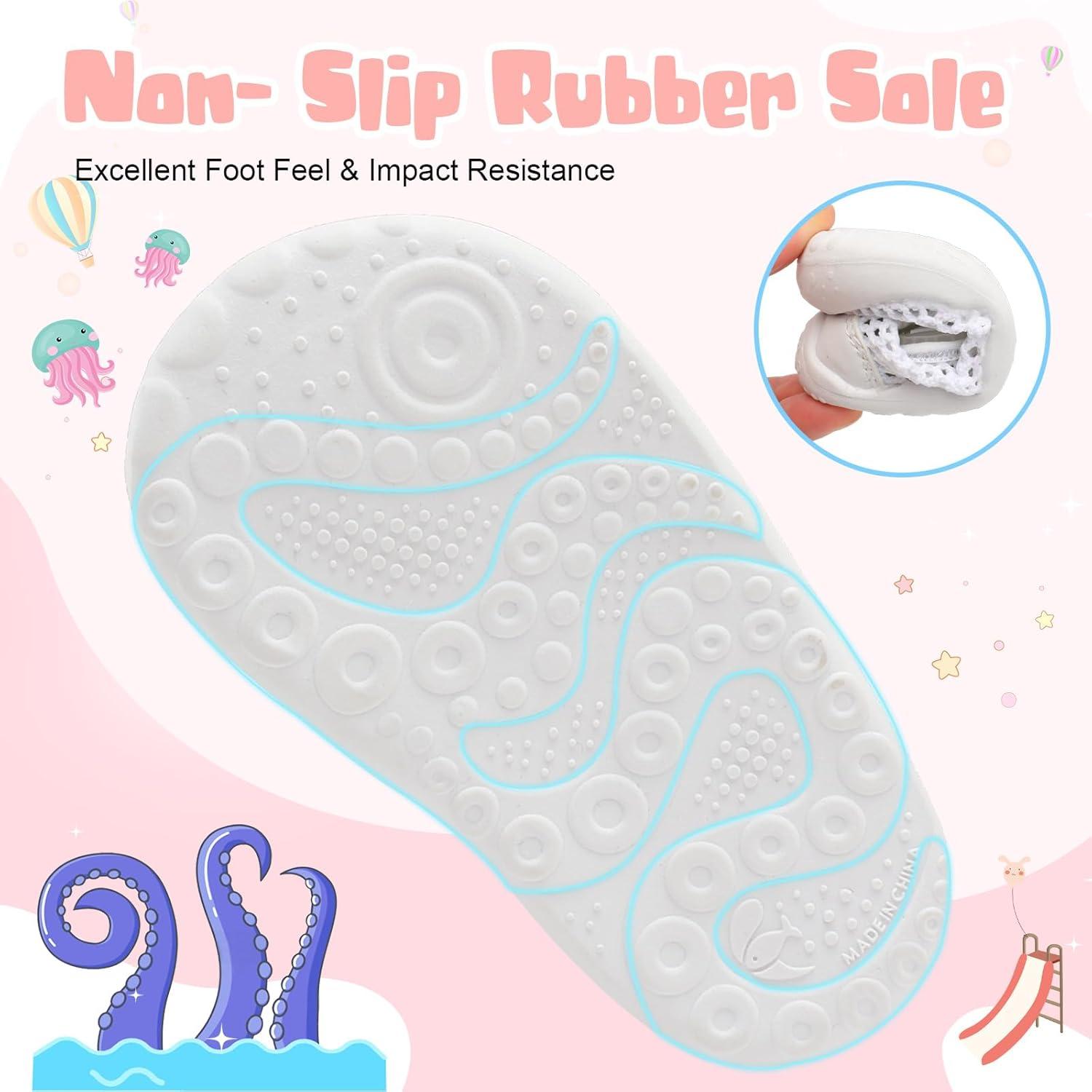 imageBARERUN Toddler Water Shoes Barefoot Water Shoes for Kids Baby Wide Aqua Socks with Arch Support QuickDry Breathable Boys Girls Sandals Walking Shoes for Beach Swim Pool ShoesKnit Pure White